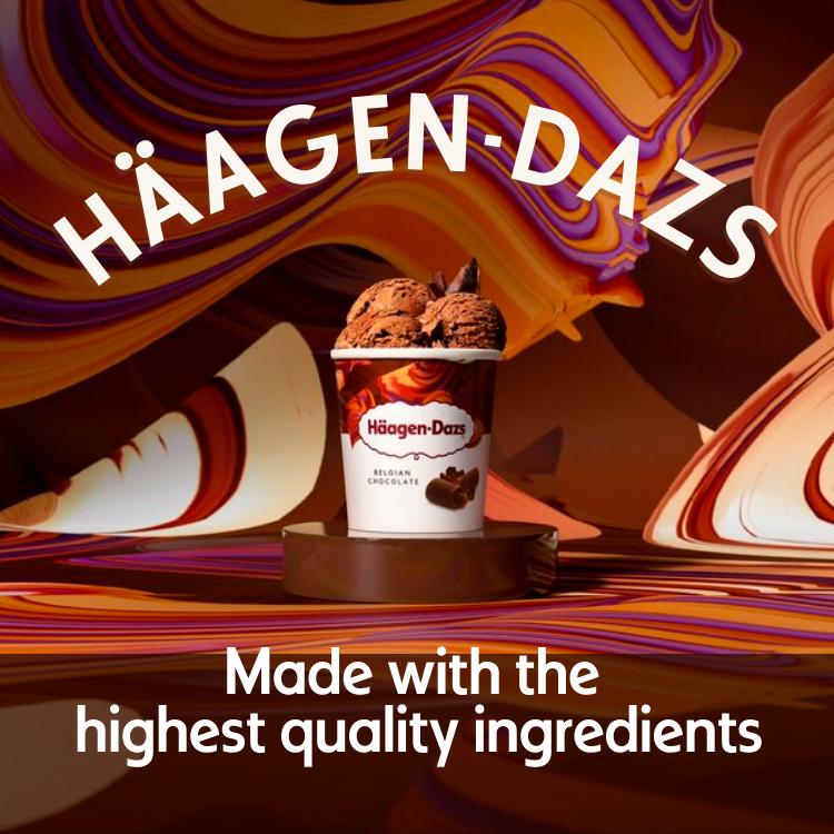 Haagen-Dazs Belgian Chocolate Ice Cream Frozen Dessert Tub 460ml thumbnail 2