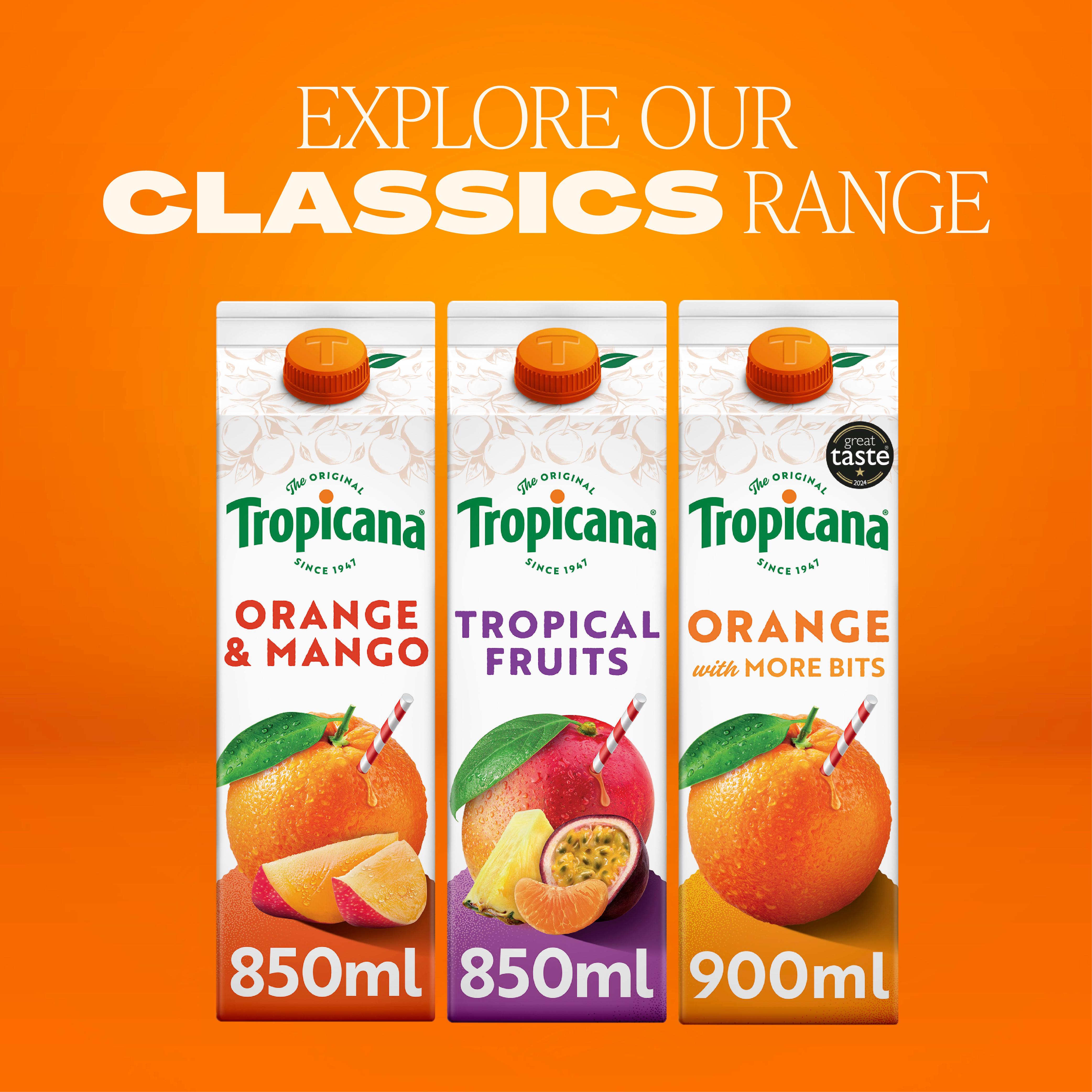 Tropicana Smooth Orange Fruit Juice 900ml thumbnail 4