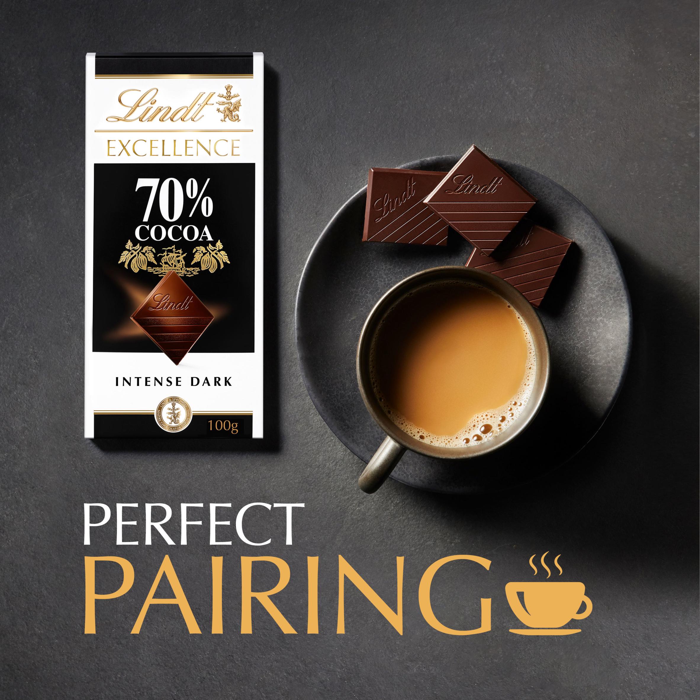 Lindt Excellence Dark 70% Cocoa Chocolate Bar 100g thumbnail 4