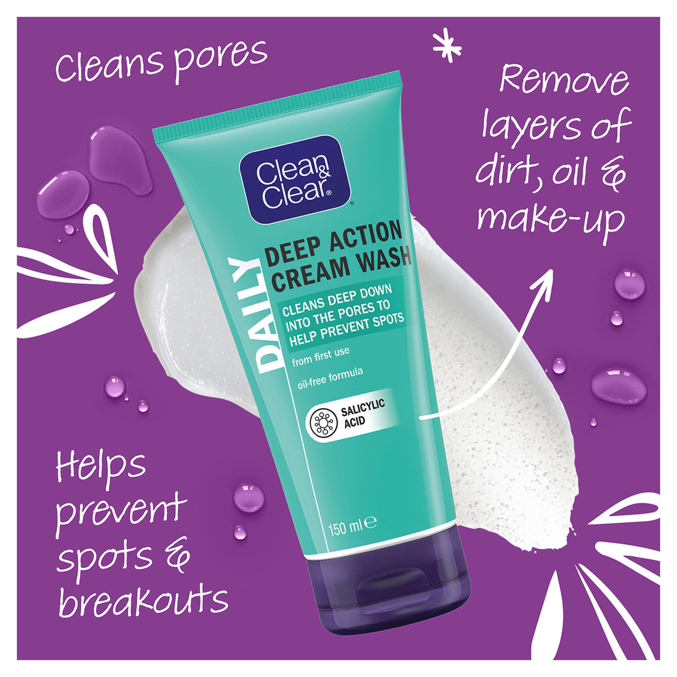 Clean & Clear Deep Action Cream Wash Face Wash 150ml thumbnail 4