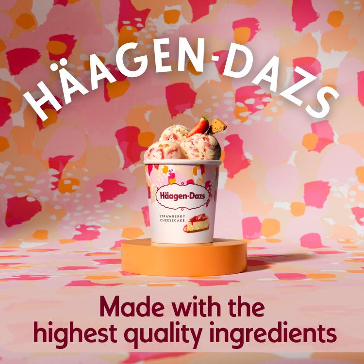 Haagen-Dazs Strawberry Cheesecake Ice Cream Frozen Dessert Tub 460ml thumbnail 2