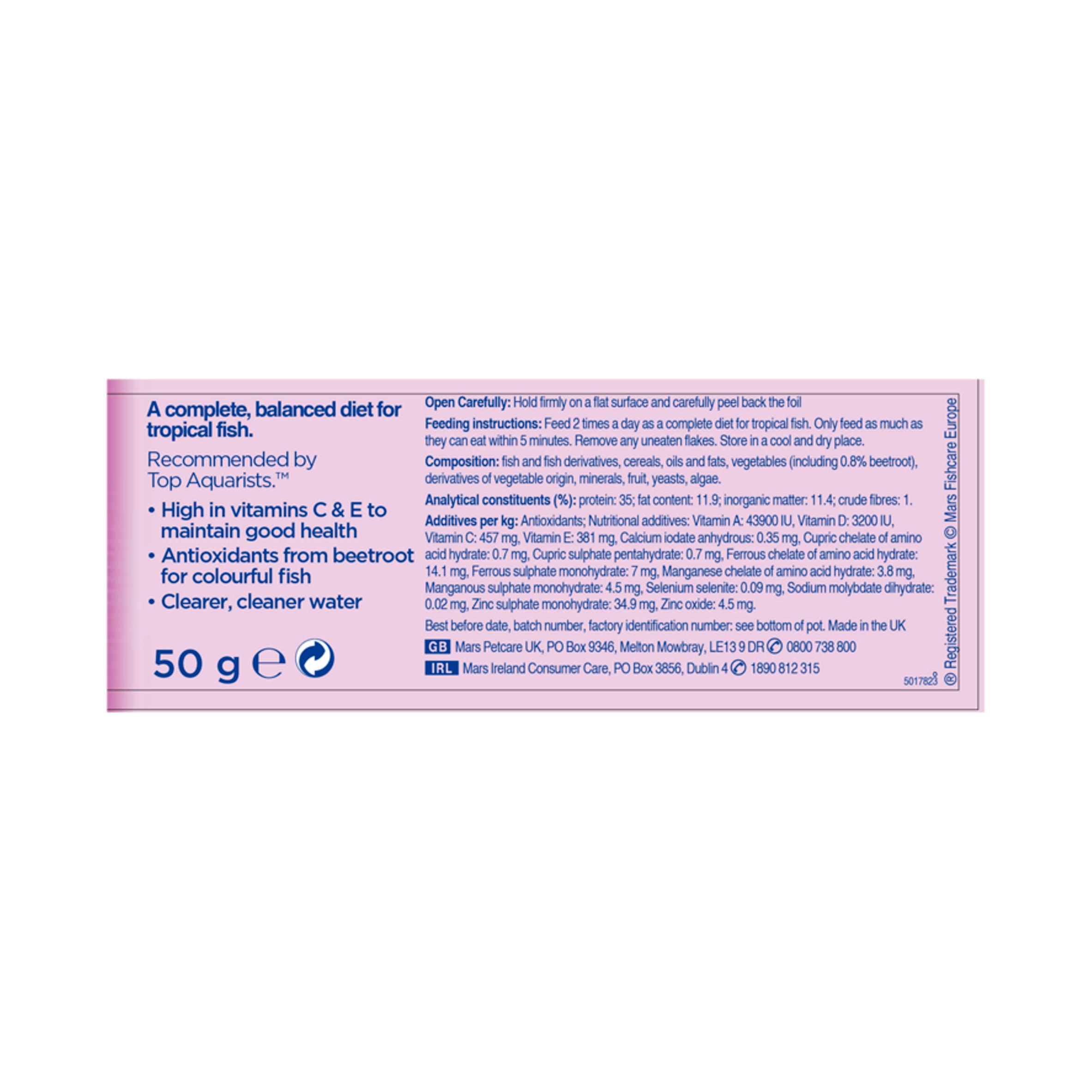Aquarian Tropical Fish Food, Flakes 50g thumbnail 3