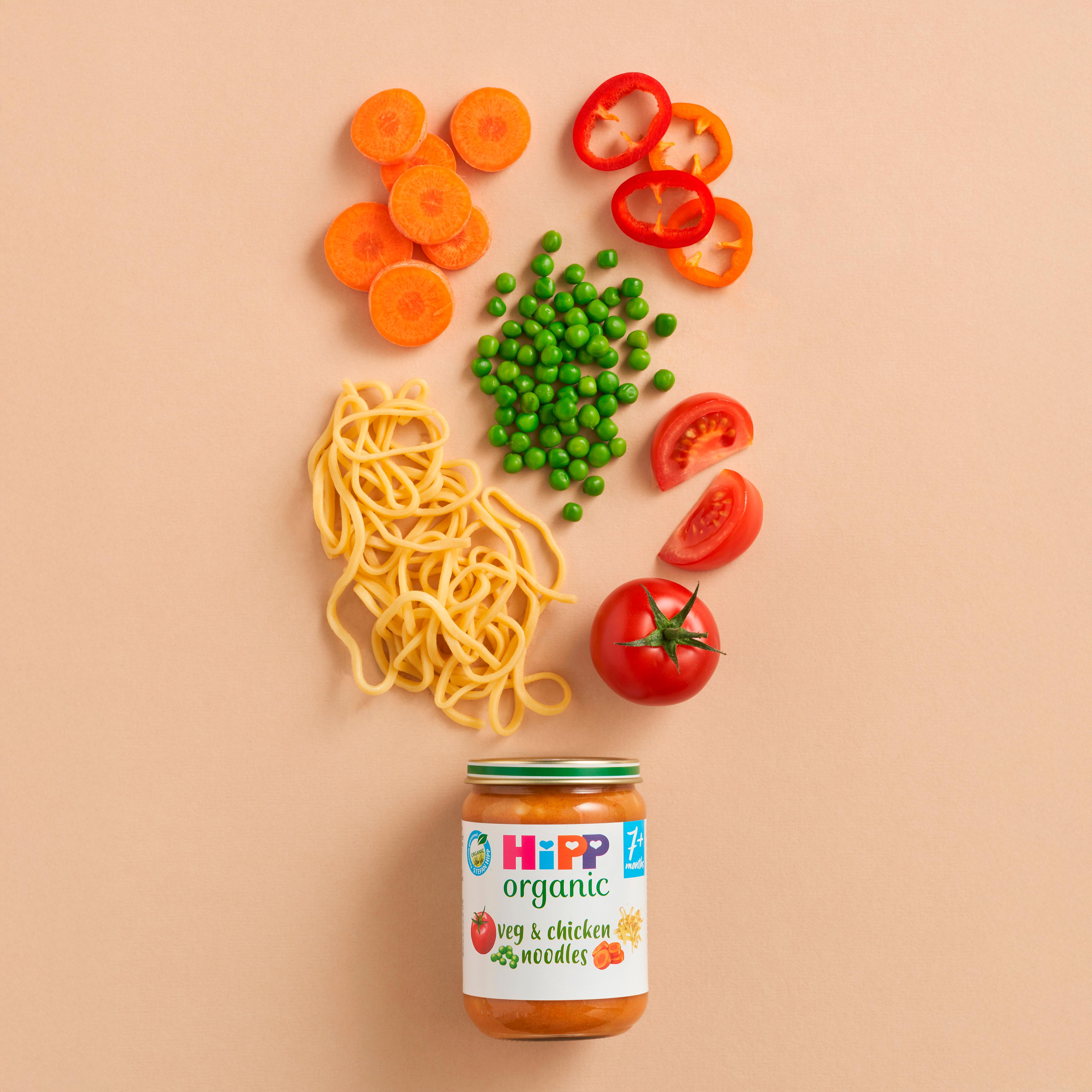 HiPP Organic Veg & Chicken Noodles Baby Food Jar 7+ Months 190g thumbnail 3