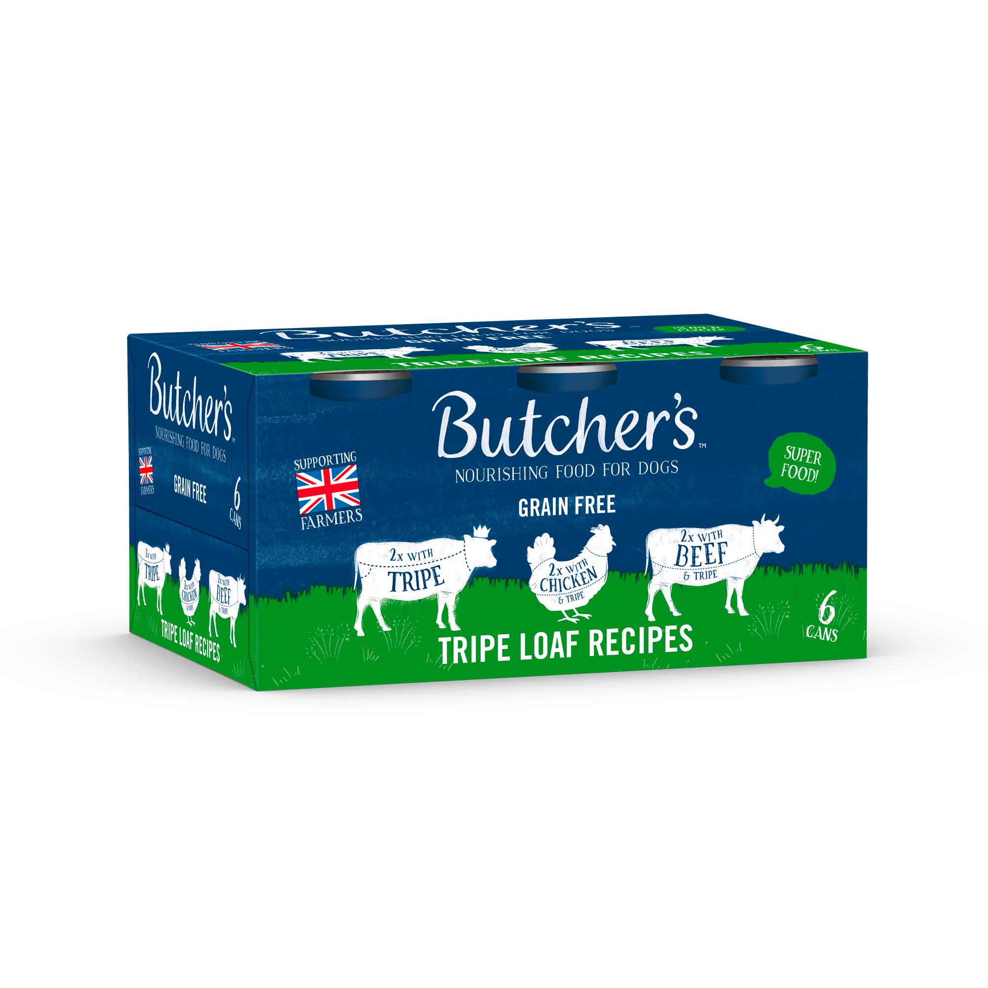 Butcher's Tripe Loaf Recipes Wet Dog Food Tins 6x400g thumbnail 3