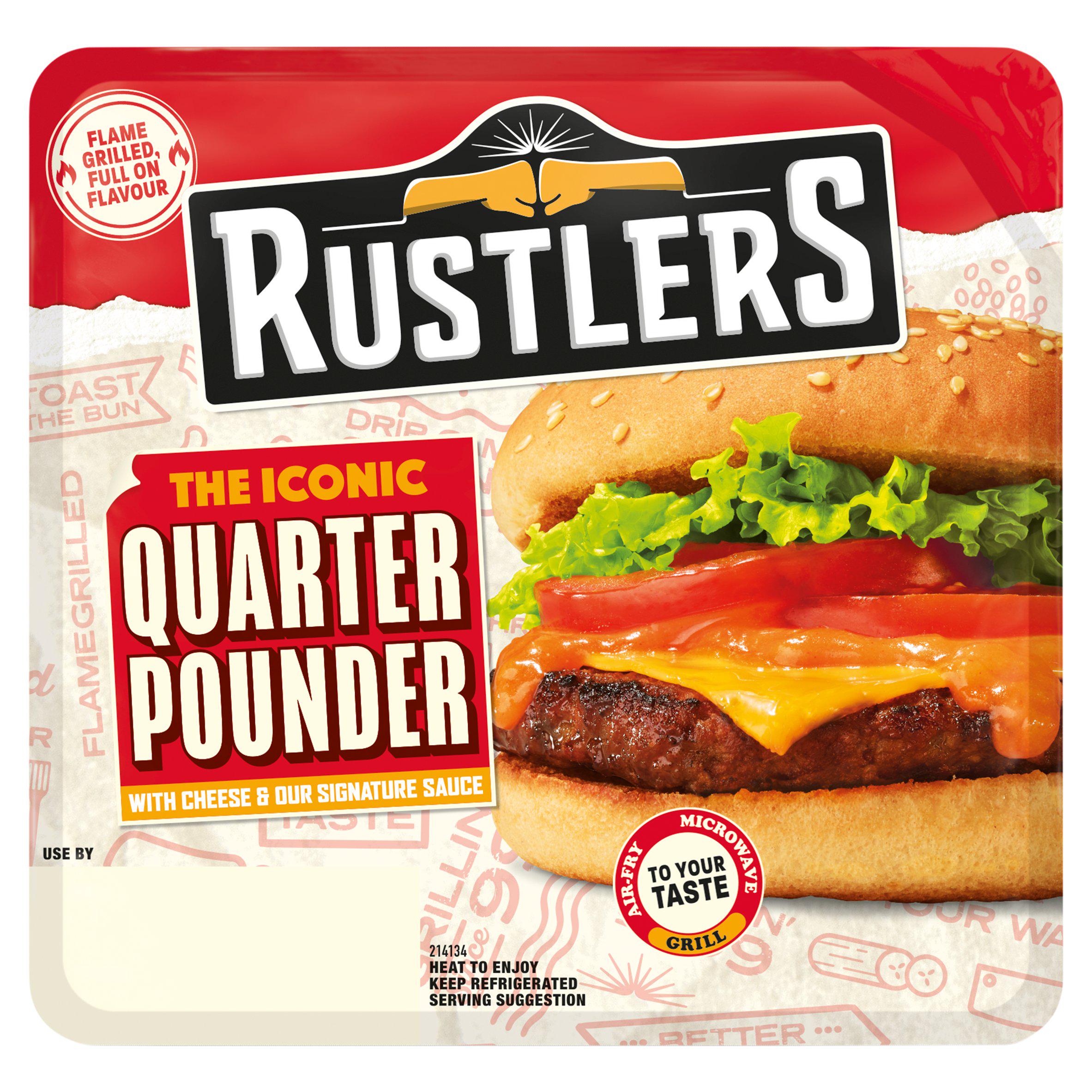 Rustlers Flame Grilled The Classic Quarter Pounder