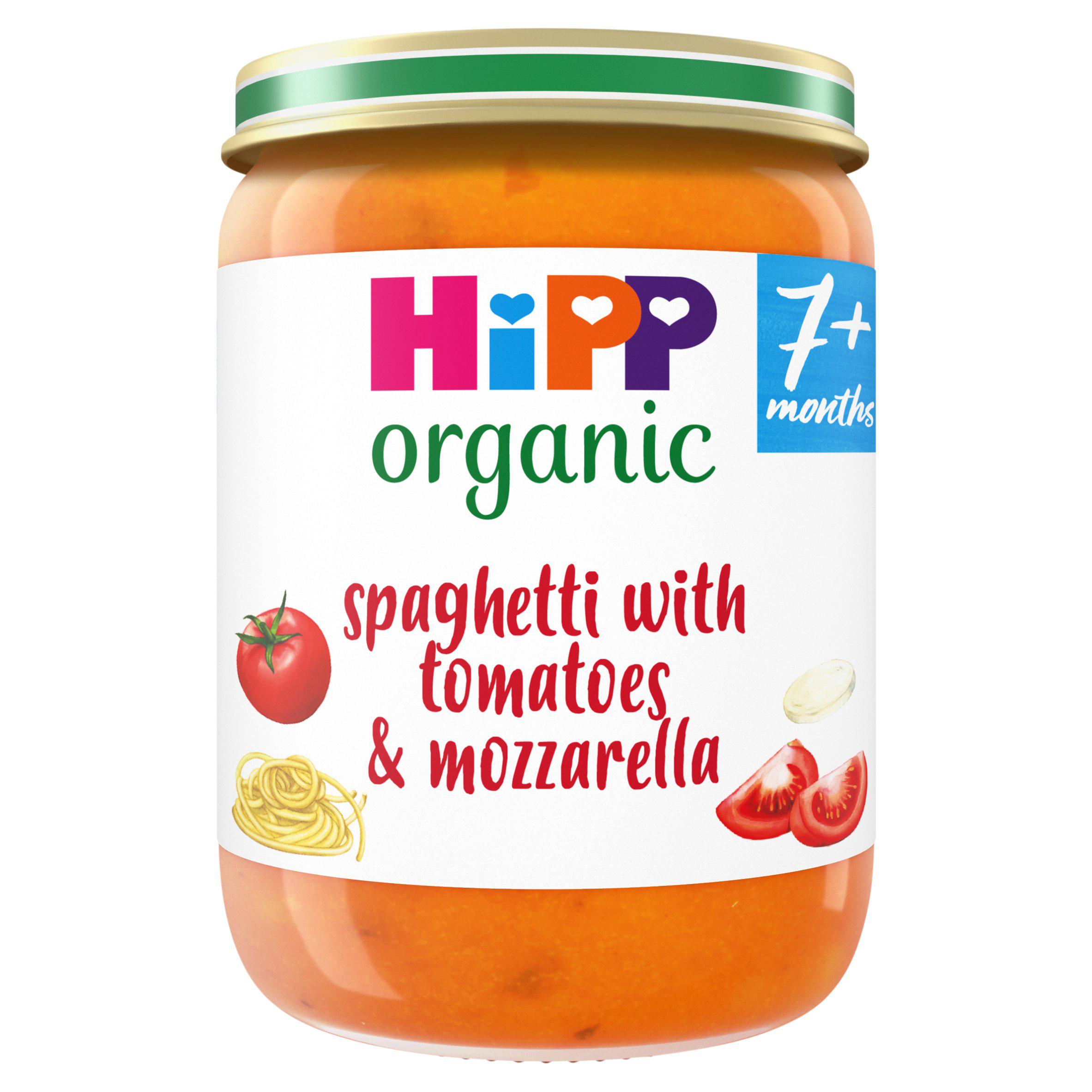HiPP Organic Spaghetti with Tomatoes & Mozzarella Baby Food Jar 7+ months