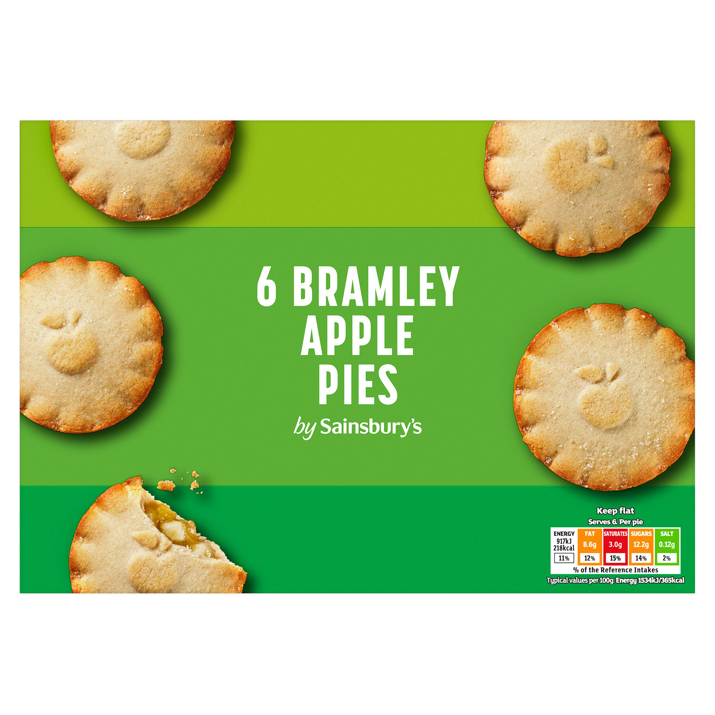 Sainsbury's Bramley Apple Pies x6