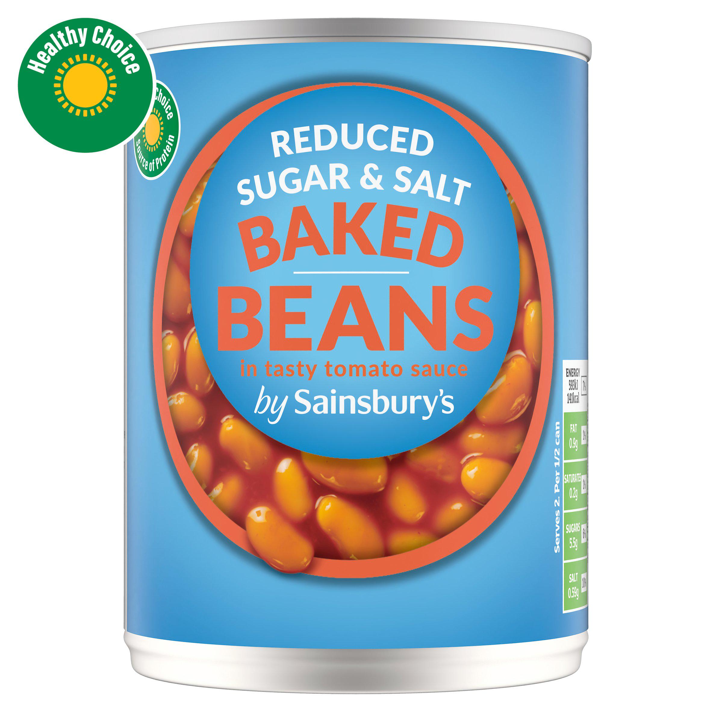 Sainsbury's Reduced Sugar & Salt Baked Beans In Tomato Sauce 400g