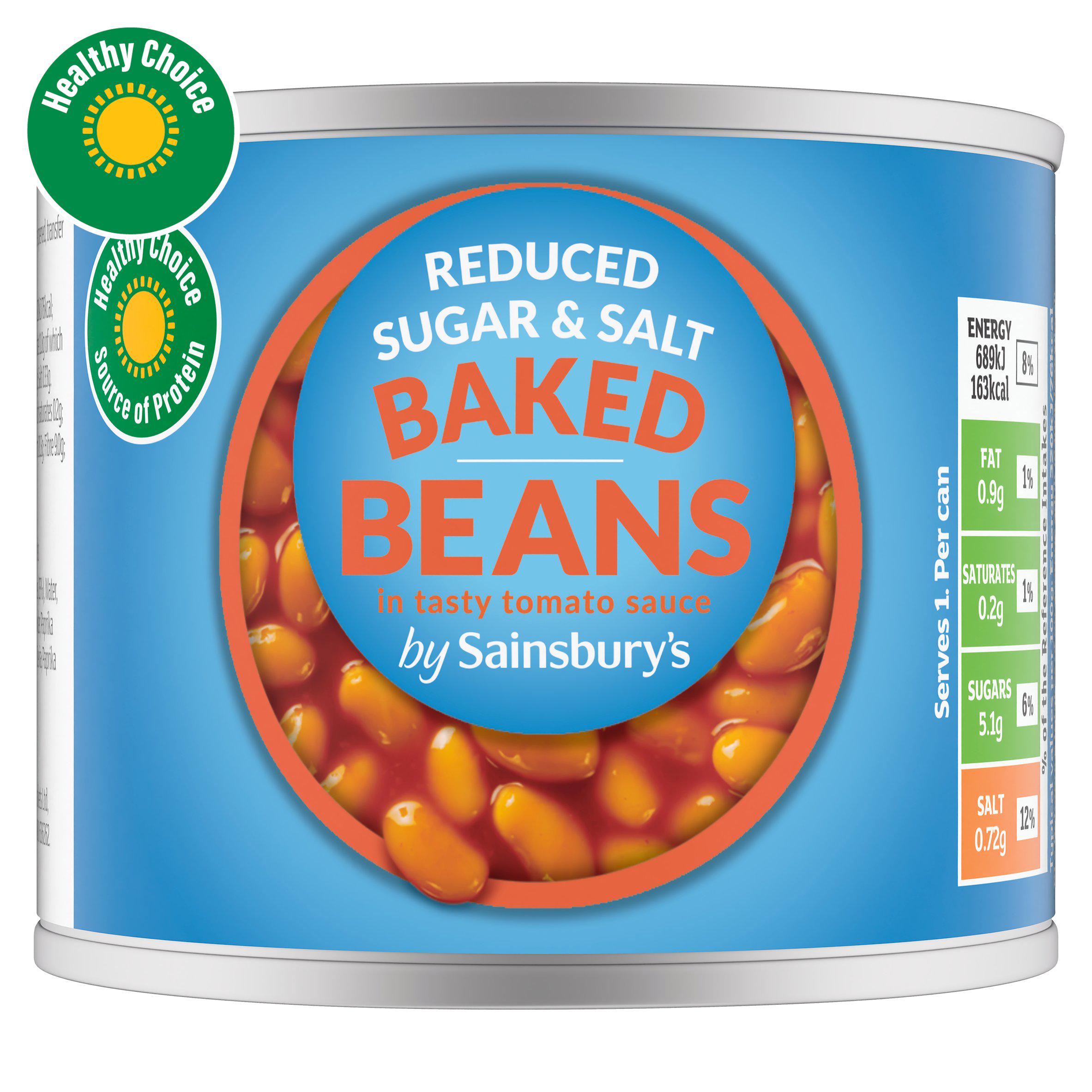 Sainsbury's 215g Tasty Tomato Sauce Reduced Sugar & Salt Baked Beans