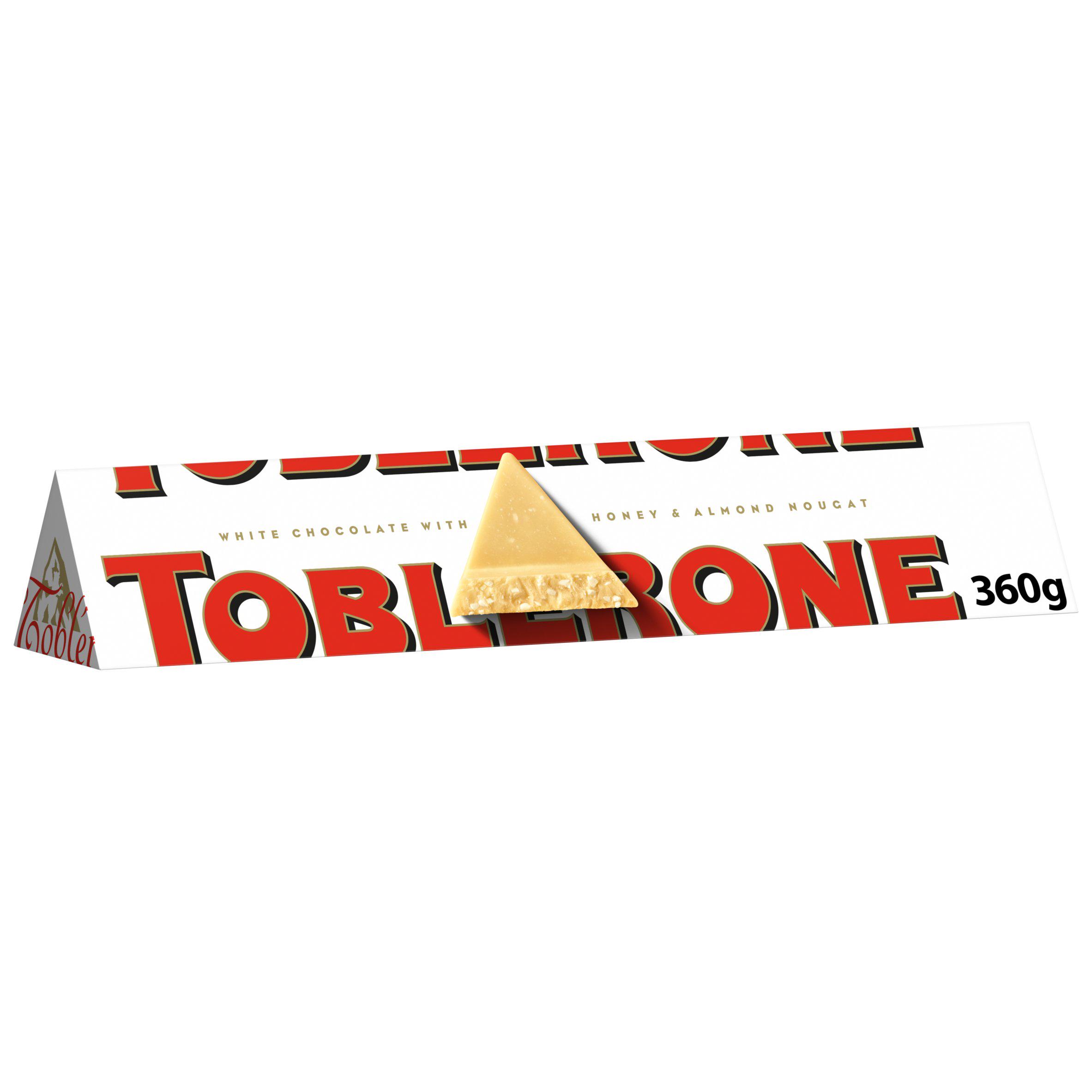 Toblerone White Chocolate with Honey & Almond Nougat Bar Gift 340g