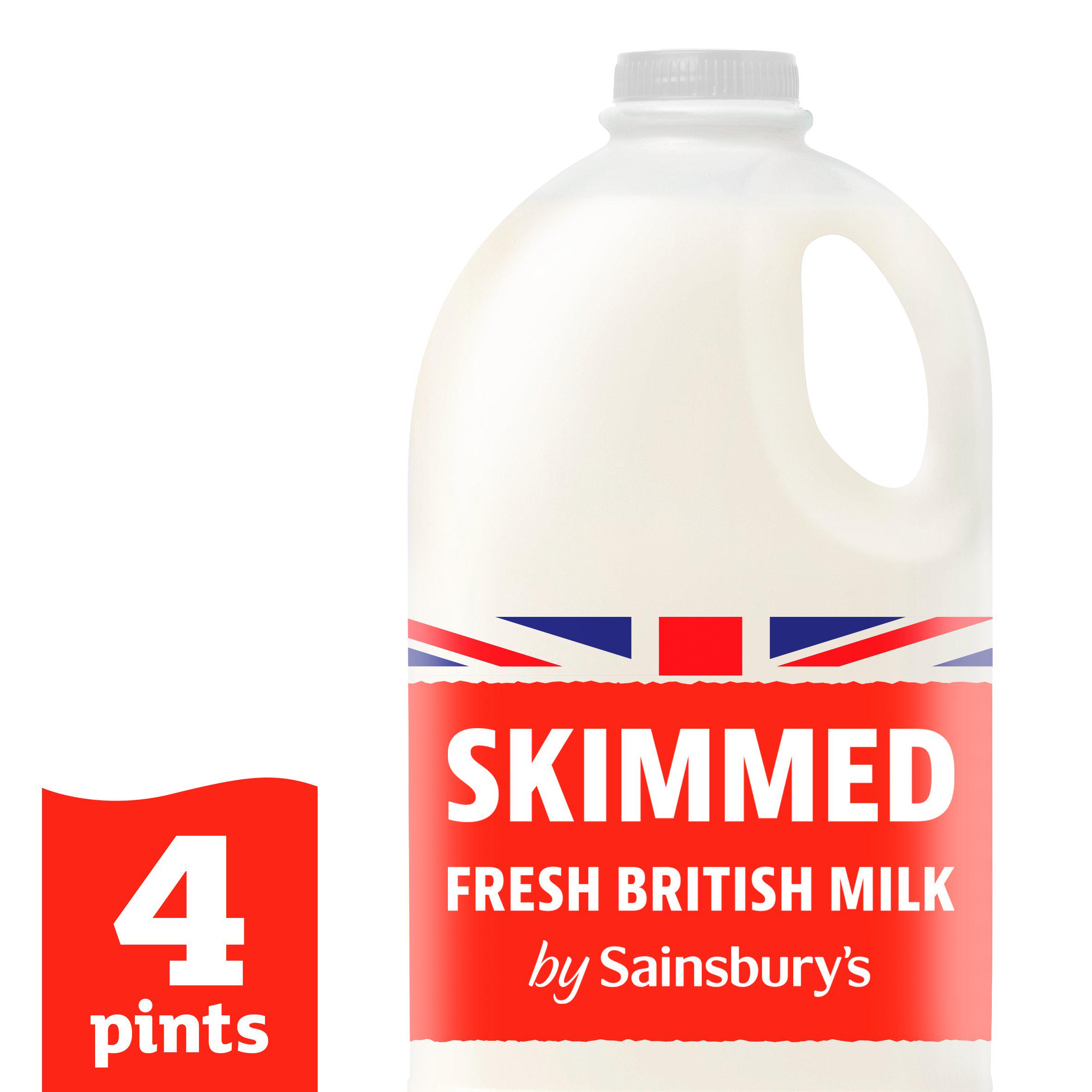 Sainsbury's British Skimmed Milk 2.27L (4 pint)