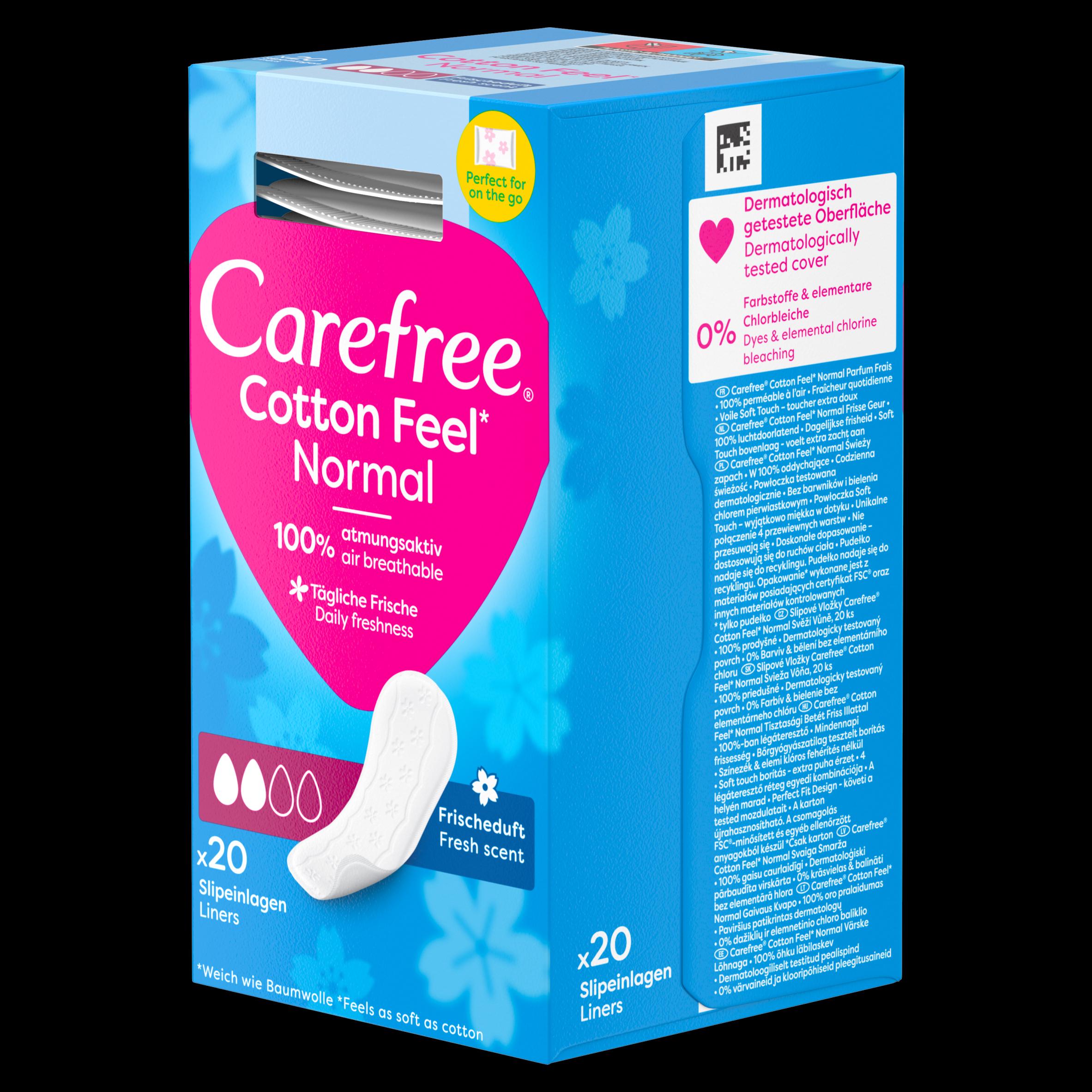 Carefree Normal with Cotton Extract Panty Liners x20 thumbnail 6