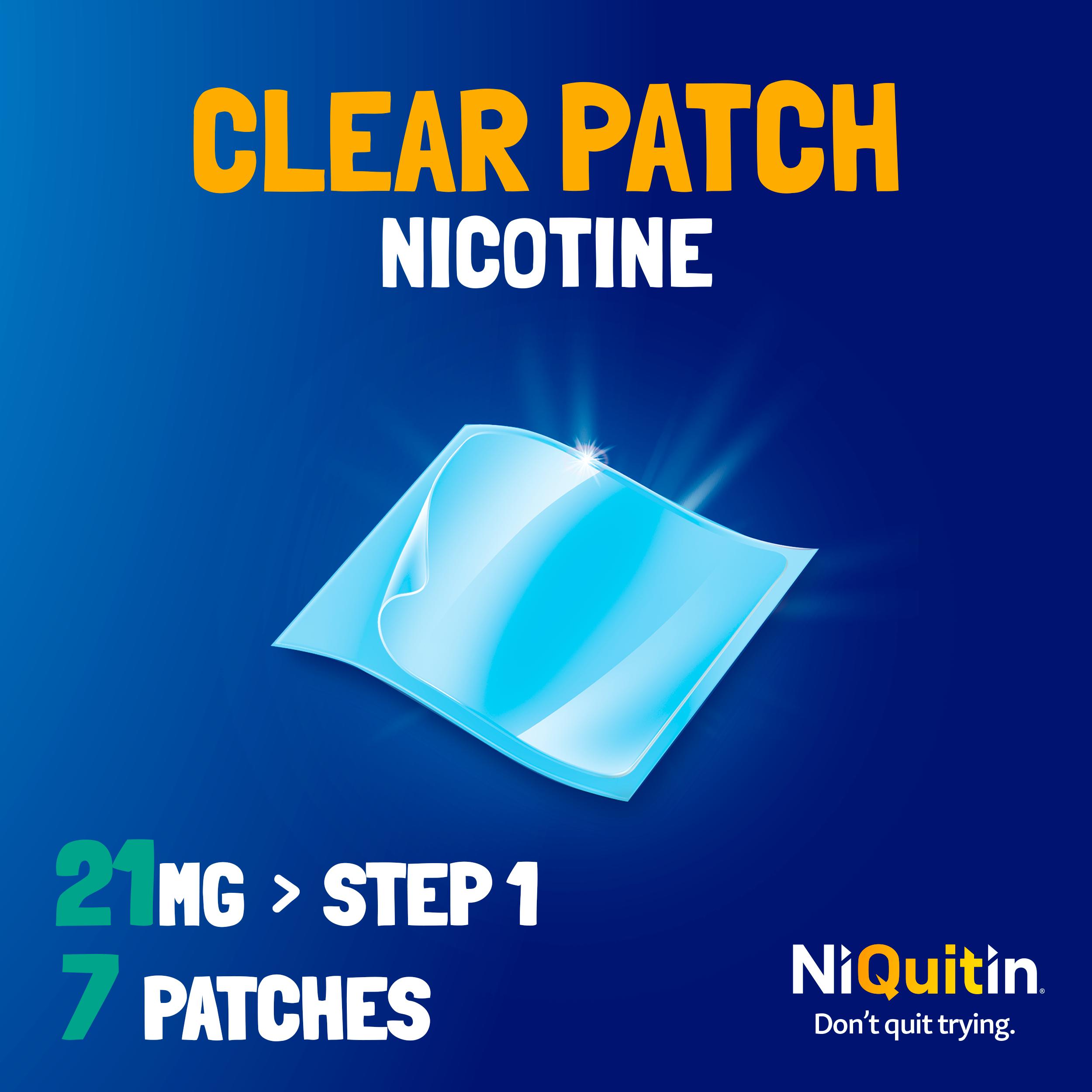 NiQuitin Clear Patch Step 1 Quit Smoking Aid - 7 Nicotine Patches for 1 Weeks Treatment 21mg thumbnail 3