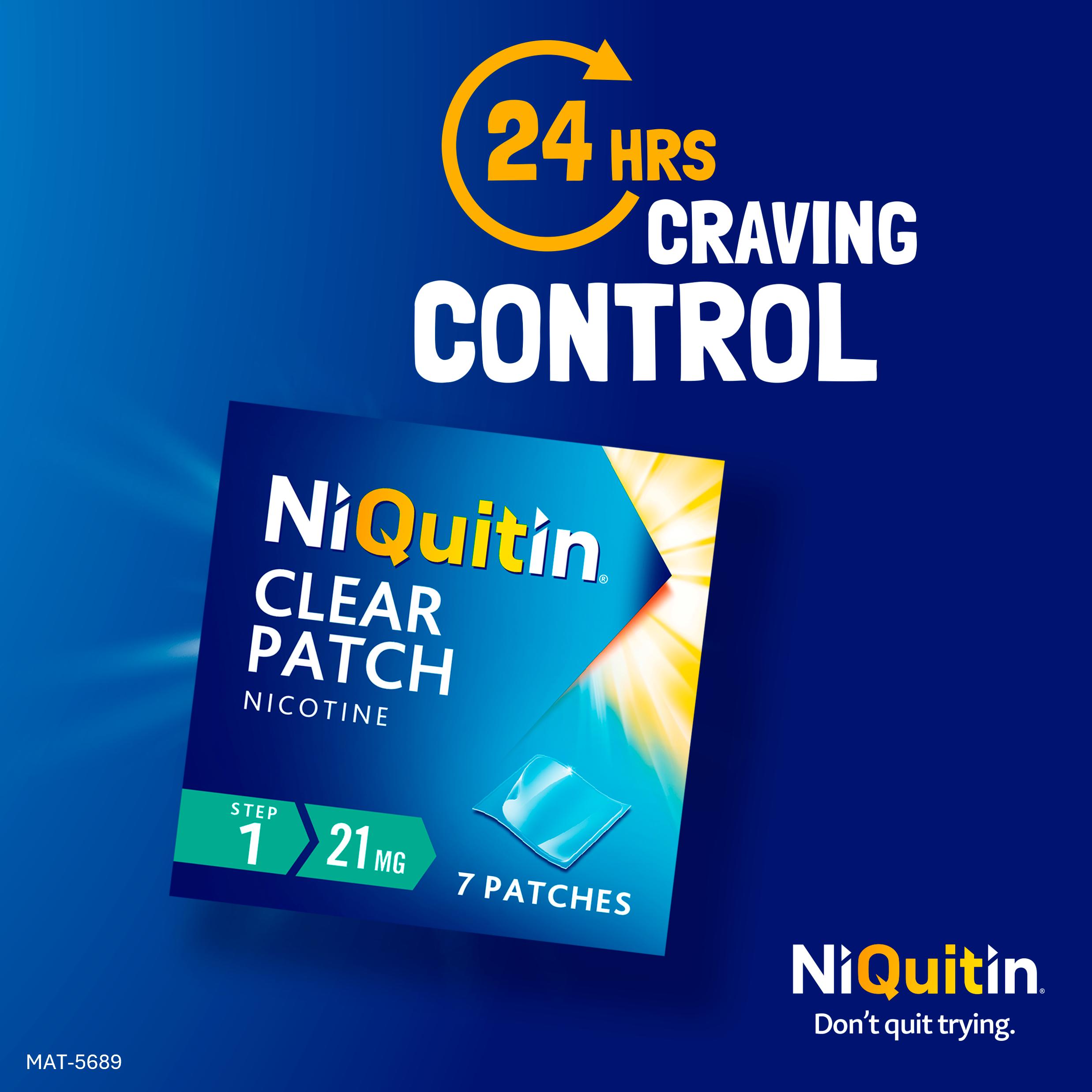 NiQuitin Clear Patch Step 1 Quit Smoking Aid - 7 Nicotine Patches for 1 Weeks Treatment 21mg thumbnail 5