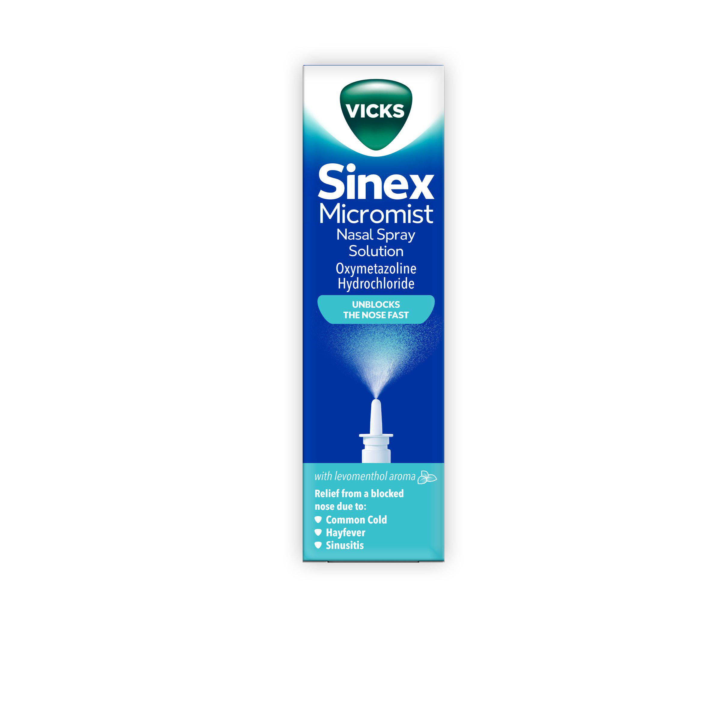 Vicks Sinex Micromist Decongestant Nasal Spray For Blocked Nose 15ml