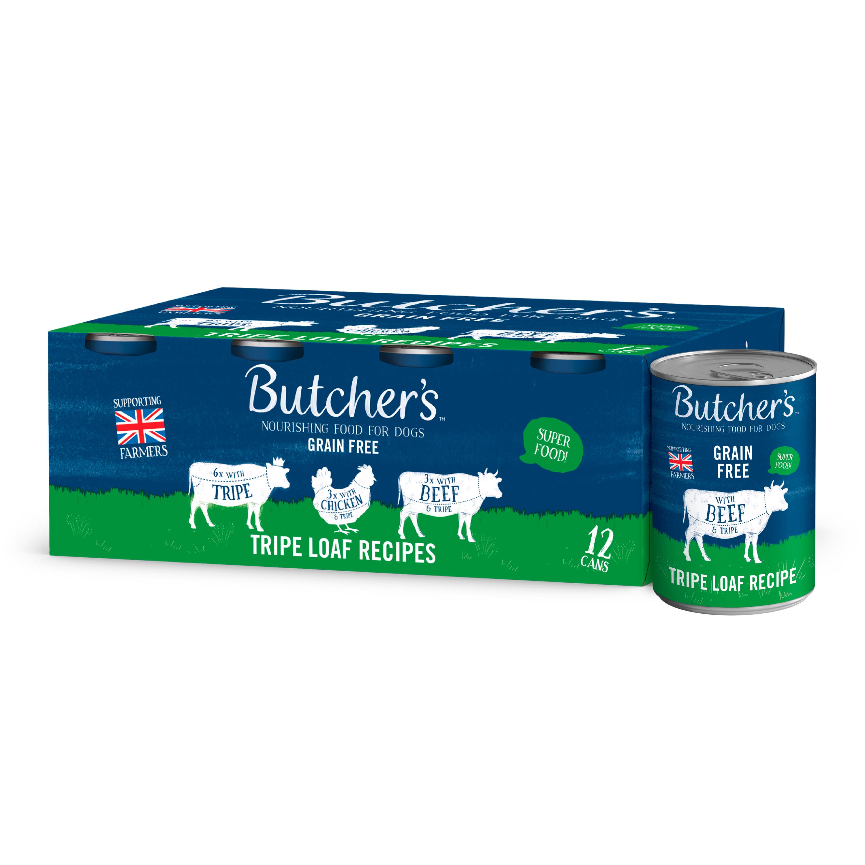 Butcher's Tripe Loaf Recipes Dog Food Tins 12x400g thumbnail 5