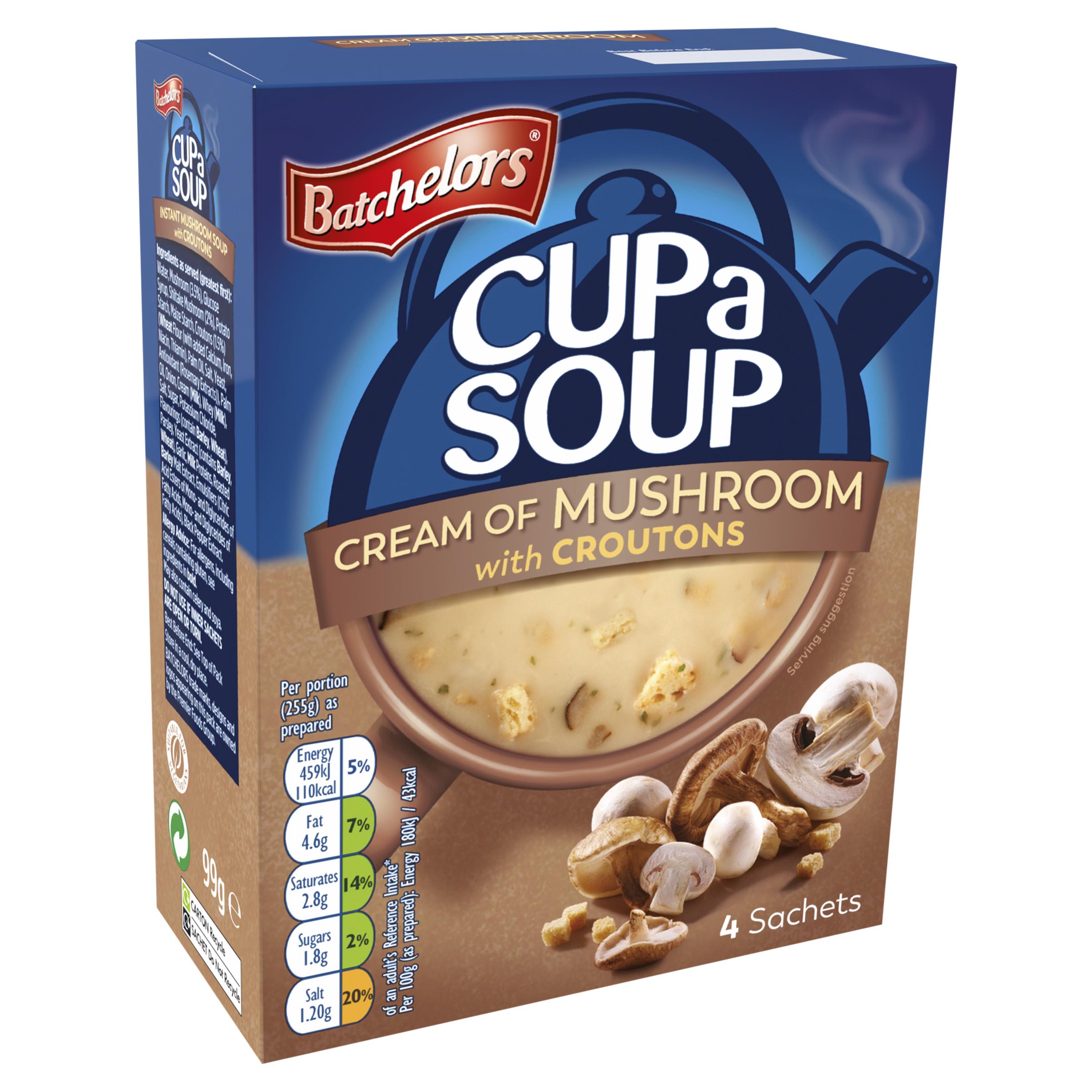 Batchelors Cup a Soup, Cream of Mushroom with Croutons x4 99g thumbnail 2
