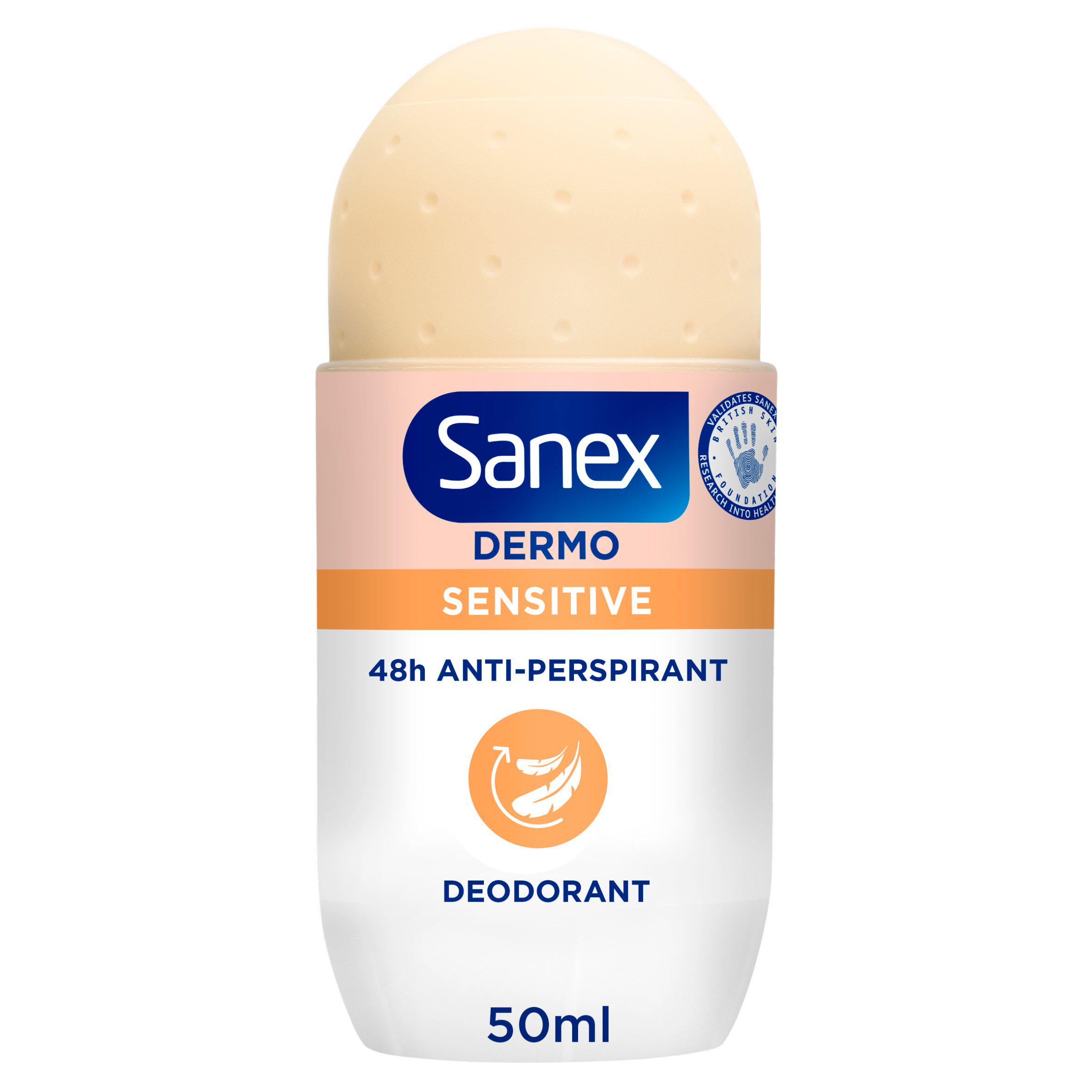 Sanex Derma Care Sensitive 48 Hour Antiperspirant Roll On Deodorant 50ml