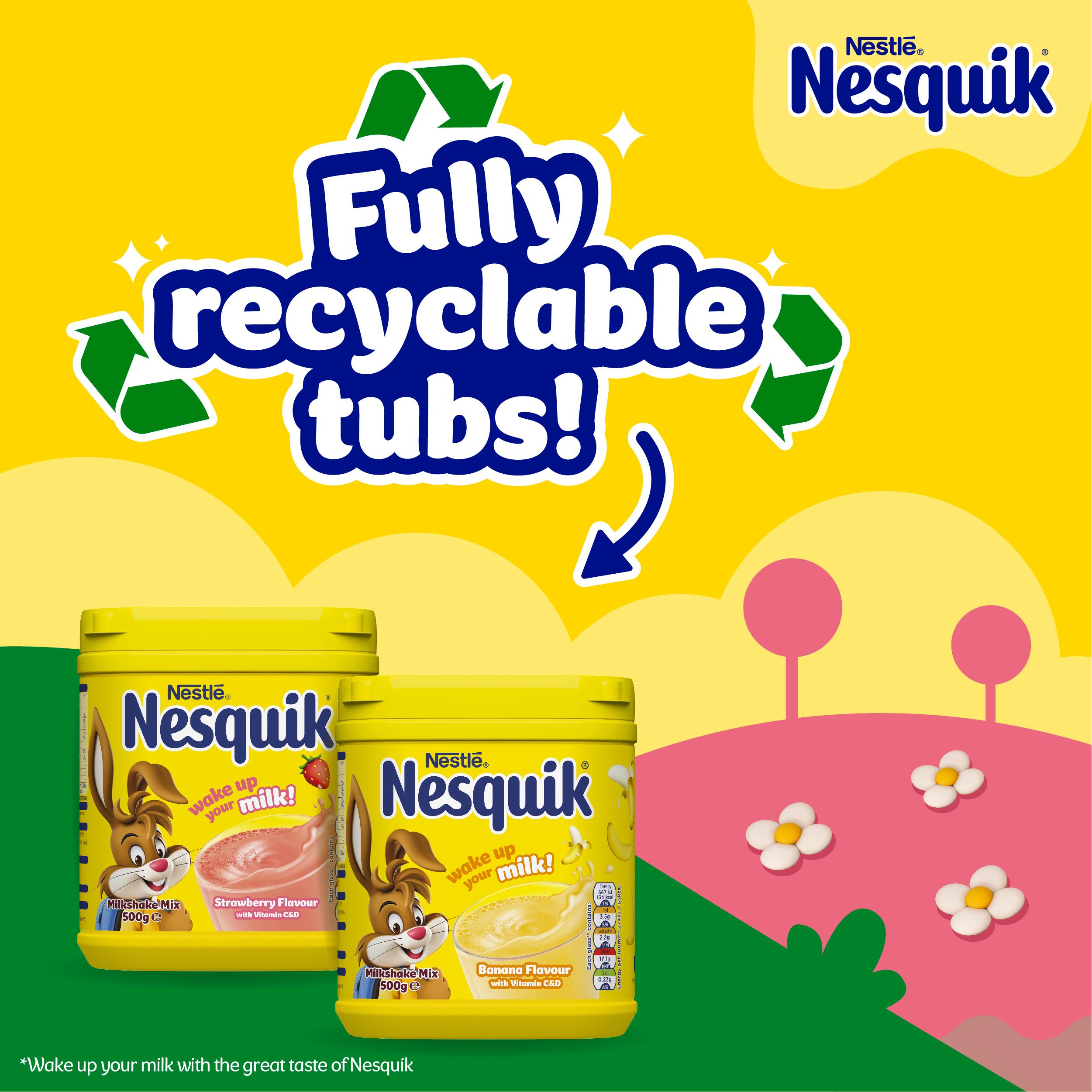 Nesquik Strawberry Flavoured Milkshake Powder 500g Tub thumbnail 5