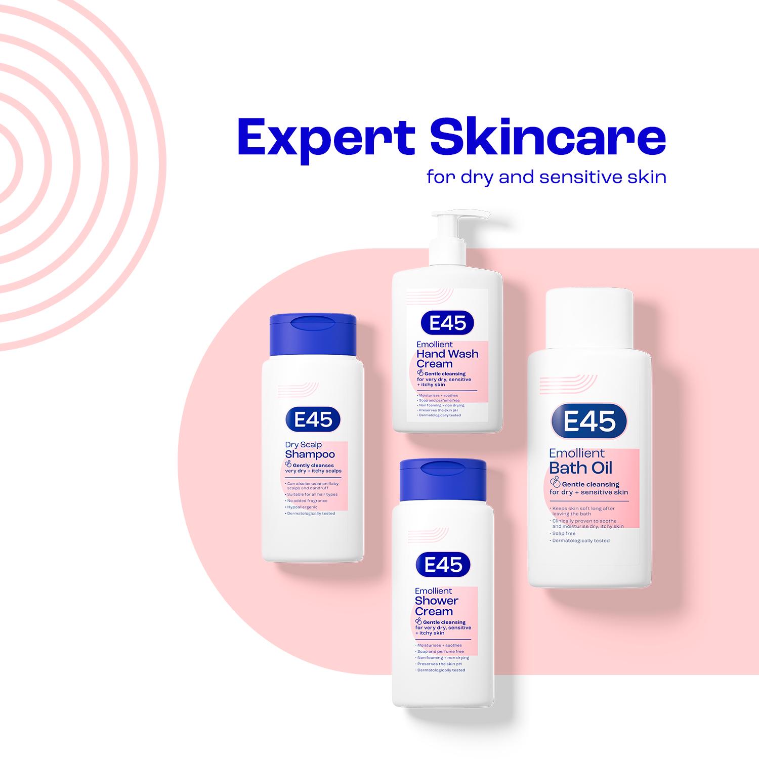 E45 Emollient Bath Oil to Moisturise Dry, Itchy Skin on Body & Hands 500ml thumbnail 3
