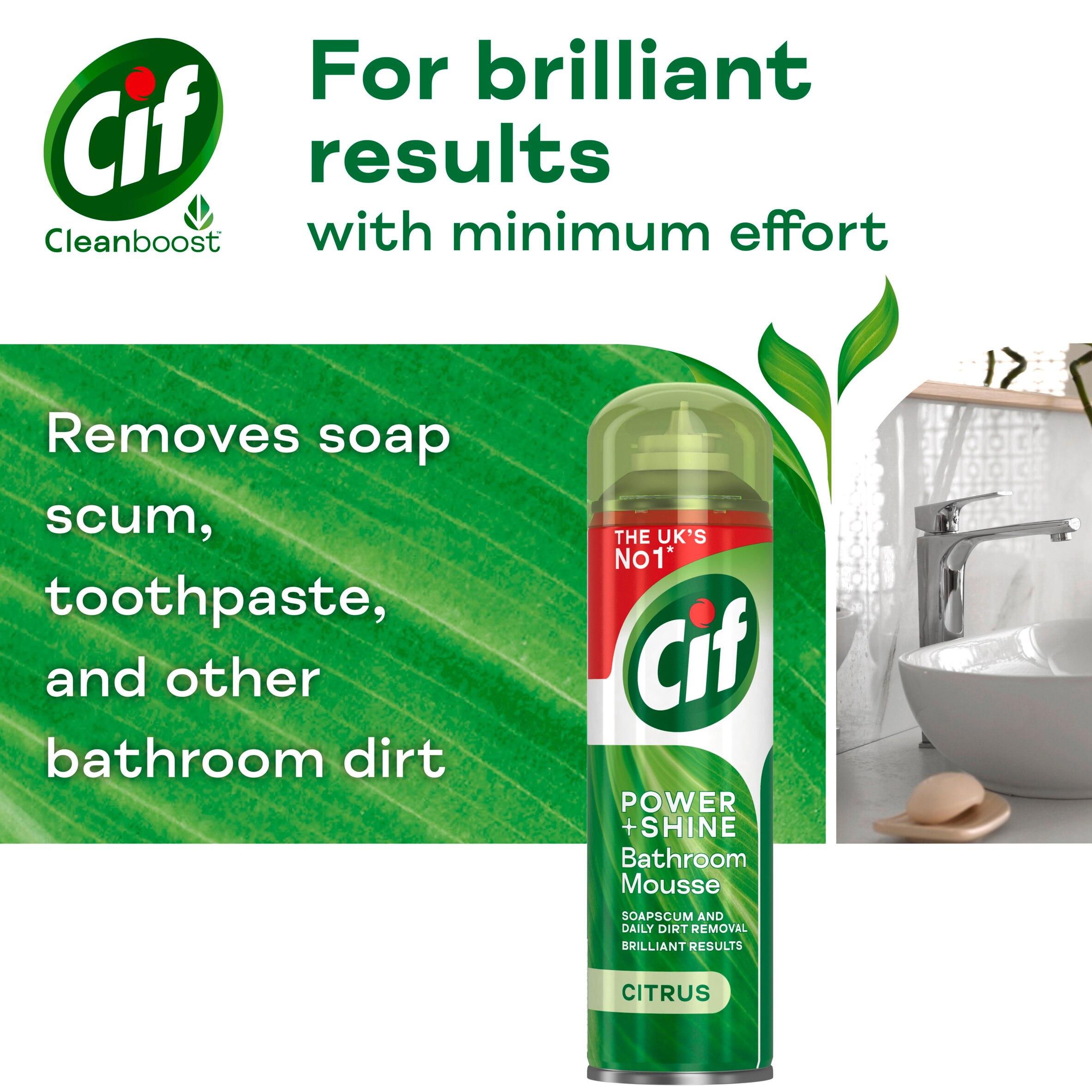 Cif Power & Shine Bathroom Cleaner Mousse Citrus 500ml thumbnail 3
