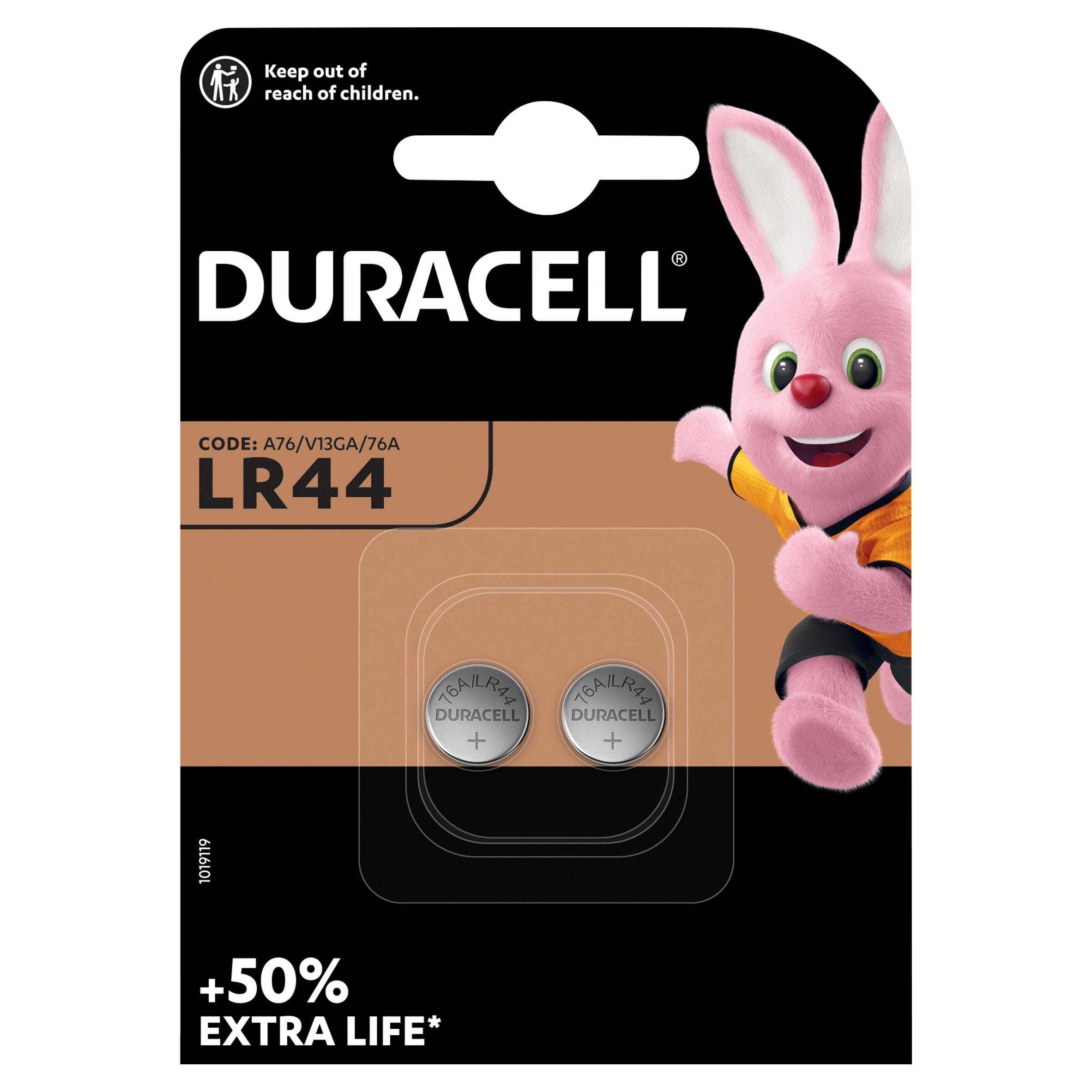 Duracell Specialty LR44 Alkaline Button Battery 1, 5V (76A / A76 / V13GA), pack of 2