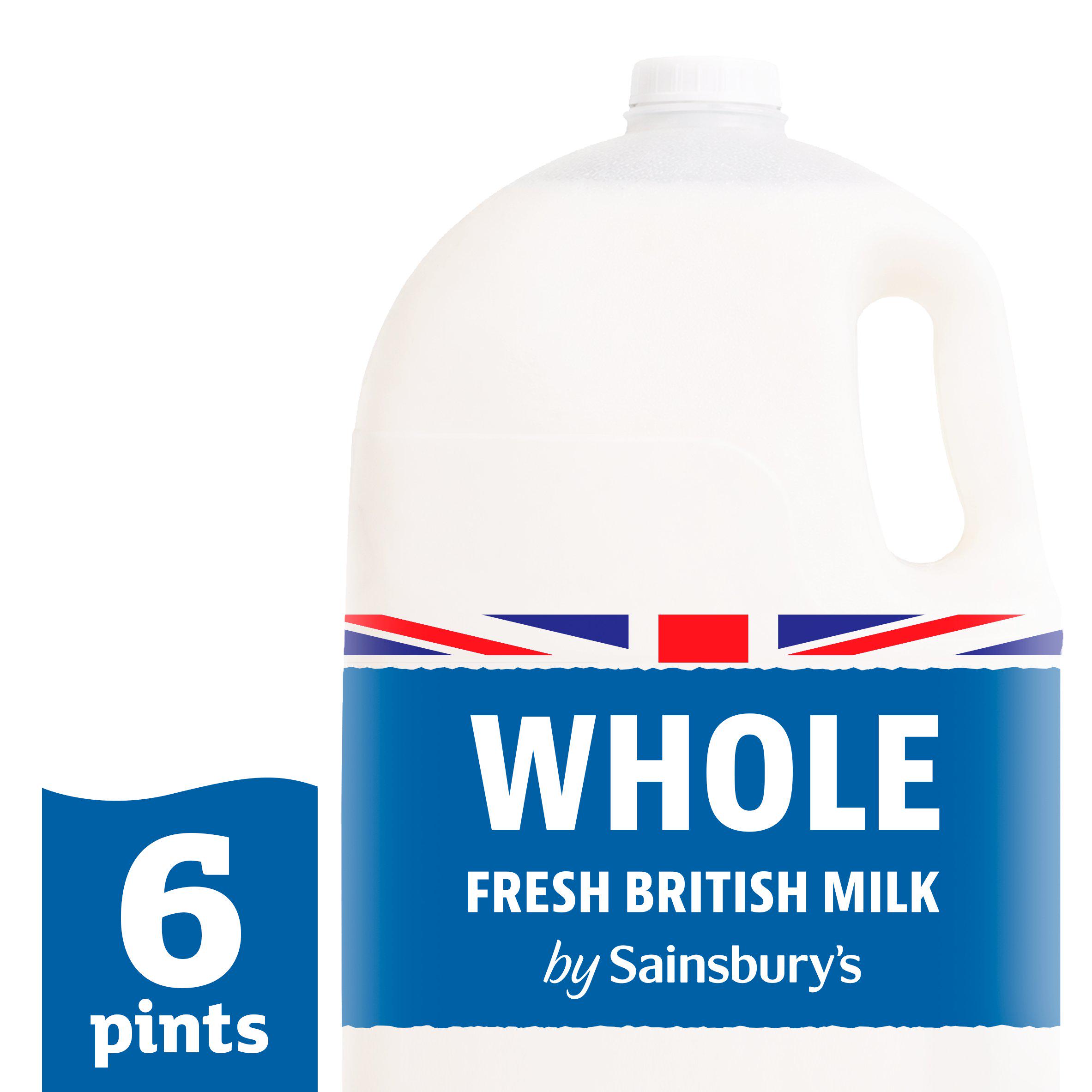 Sainsbury's British Whole Milk 3.4L (6 pint)