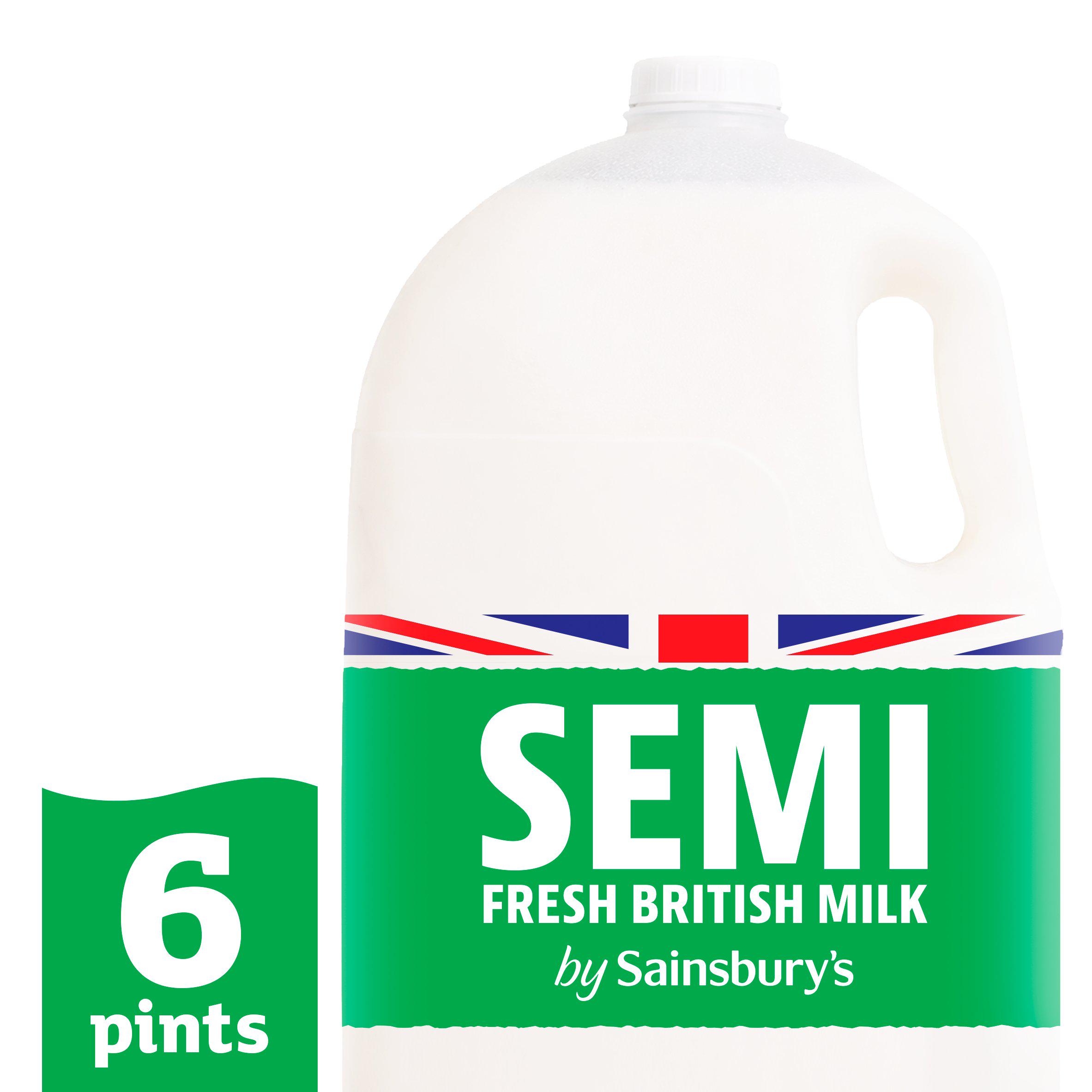 Sainsbury's British Semi Skimmed Milk 3.4L (6 pint)