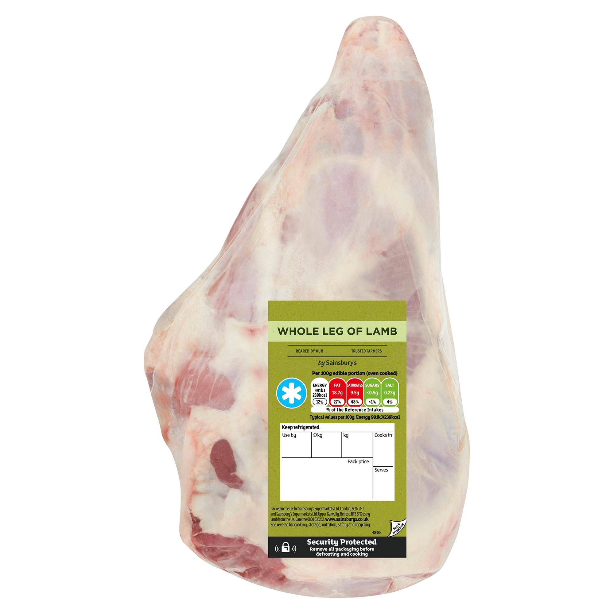 Sainsbury's British or New Zealand Whole Leg Of Lamb (Approx. 2.3kg)