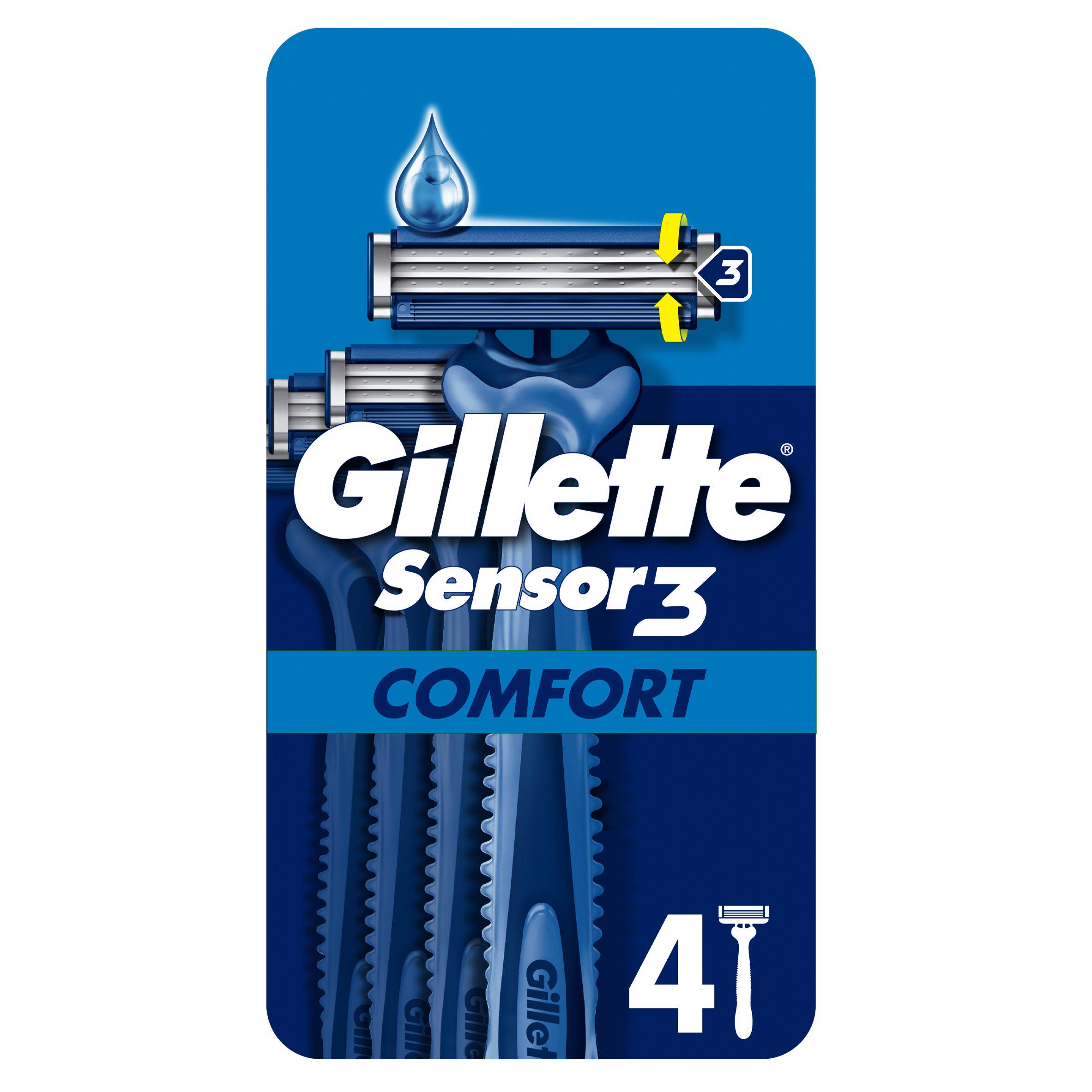 Gillette Sensor3 Men's Disposable Razors 4 Pack