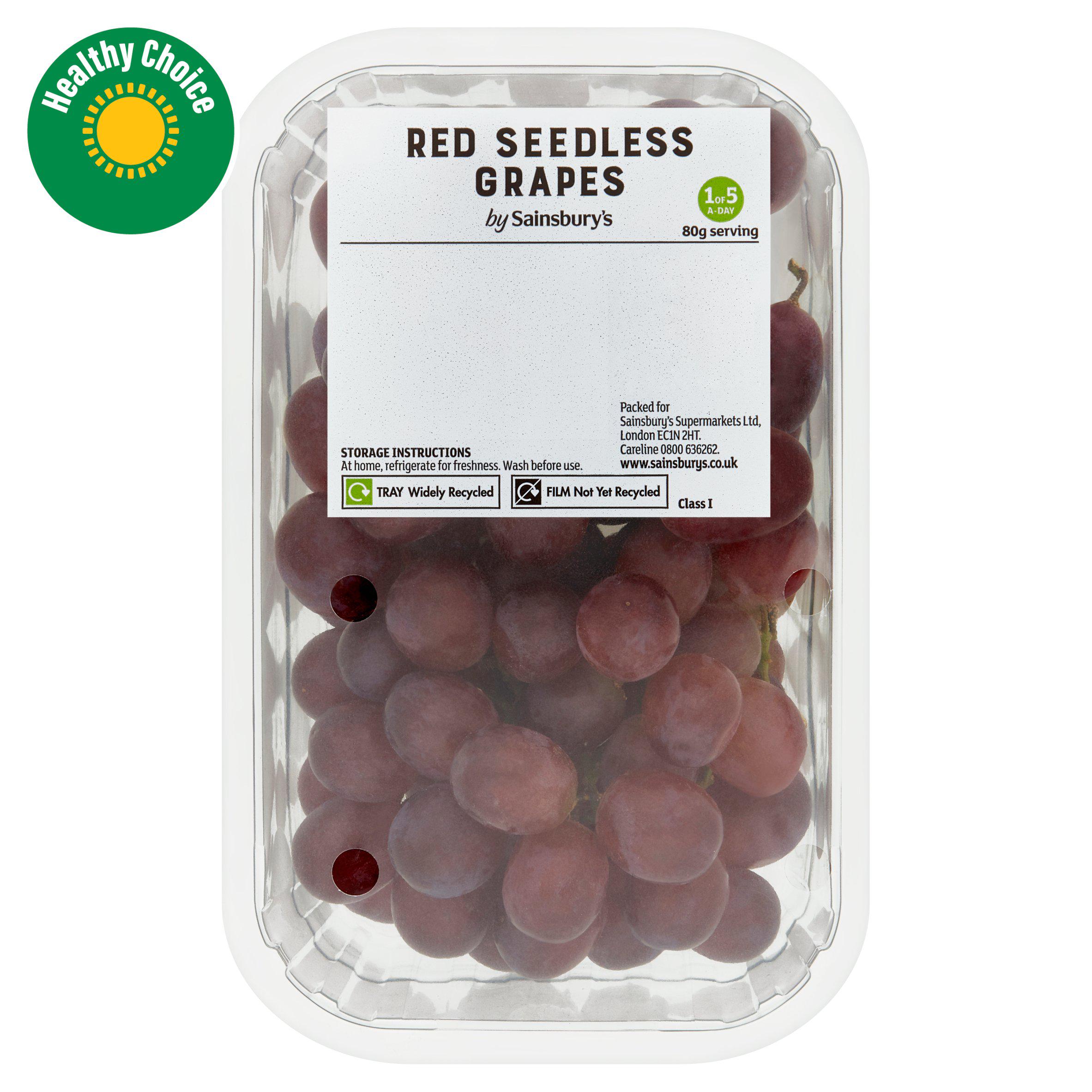 Sainsbury's Red Seedless Grapes 500g