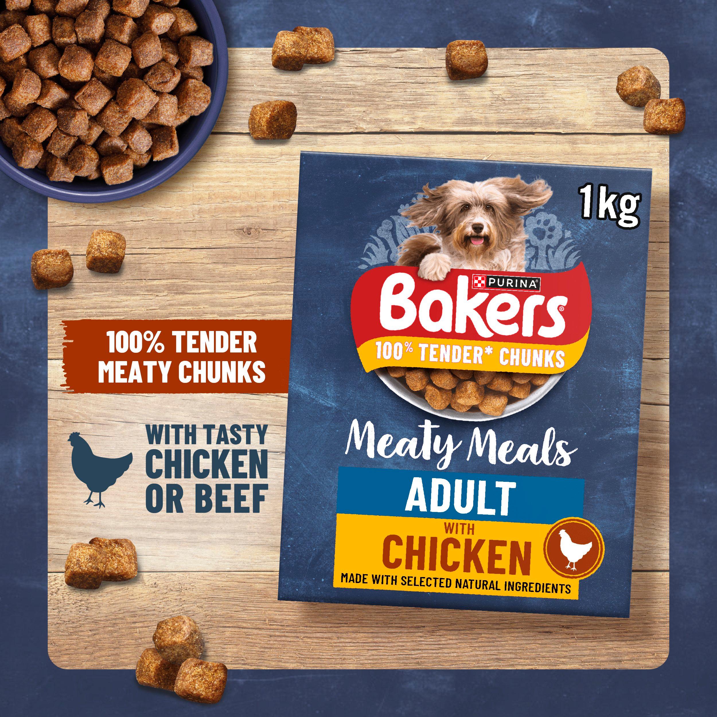 Bakers Meaty Meals Adult Dry Dog Food Beef 2.7kg thumbnail 4