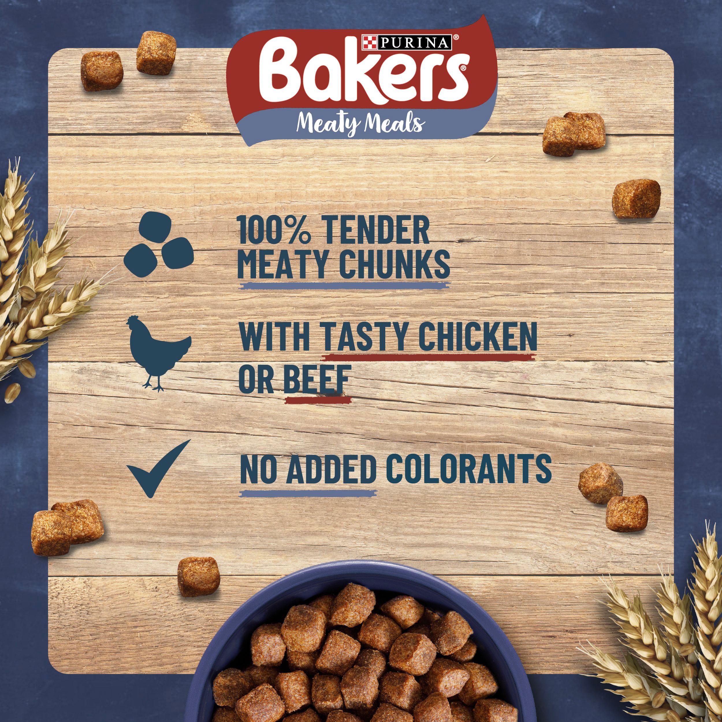 Bakers Meaty Meals Adult Dry Dog Food Beef 2.7kg thumbnail 5