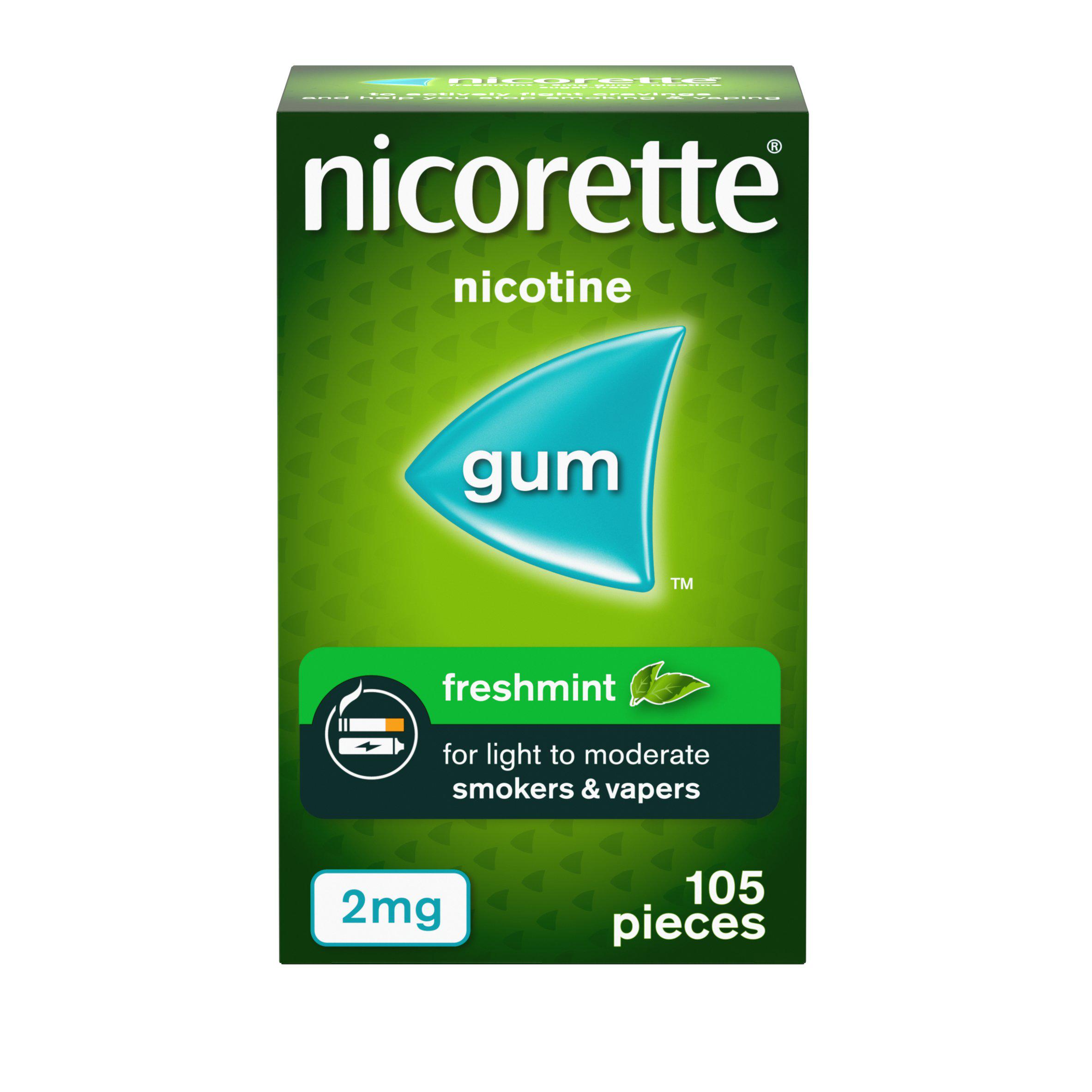 Nicorette Freshmint Gum 2mg Per Gum, 105 Pieces (Stop Smoking Aid)