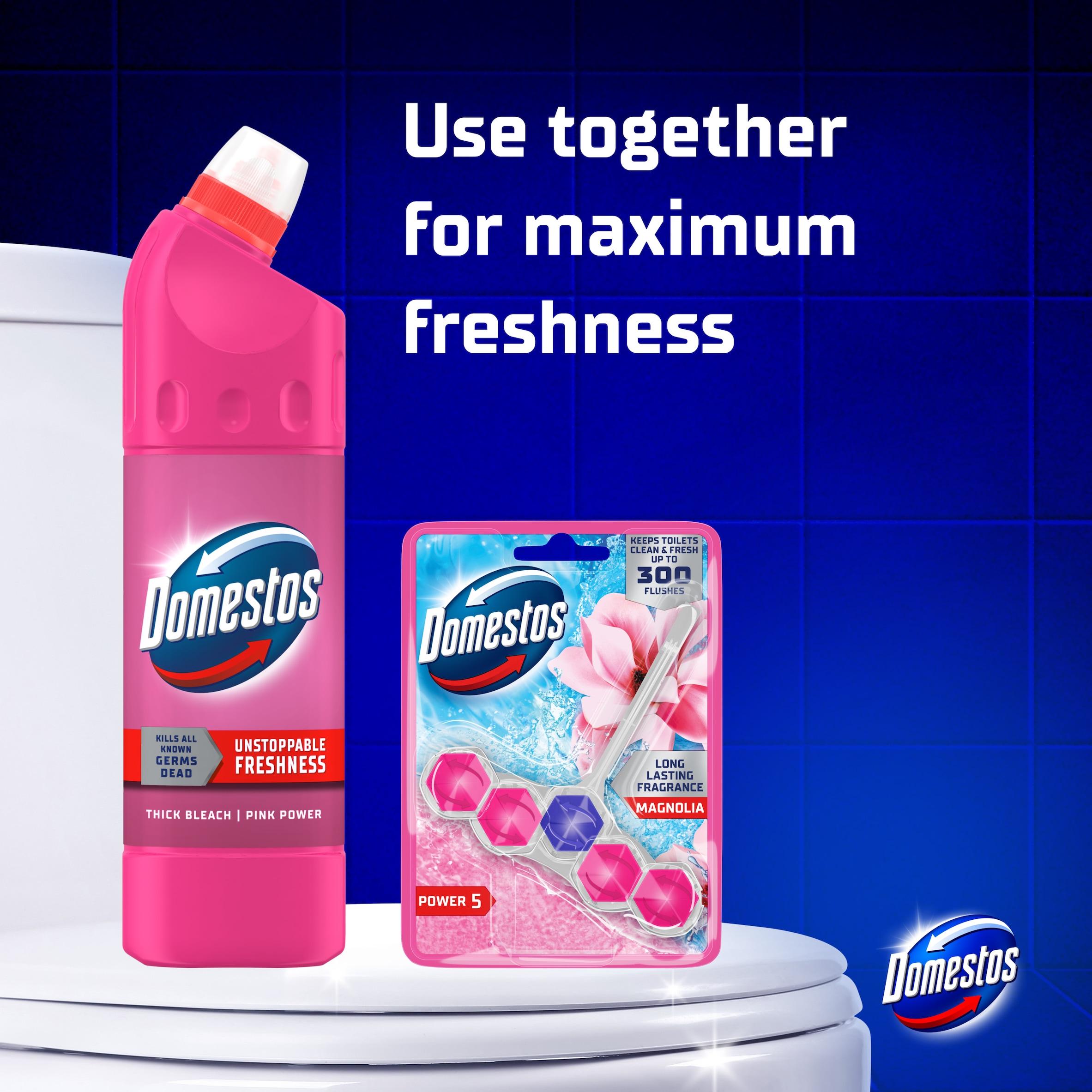 Domestos Pink Power Thick Bleach Toilet & Multipurpose Cleaner 750ml thumbnail 3