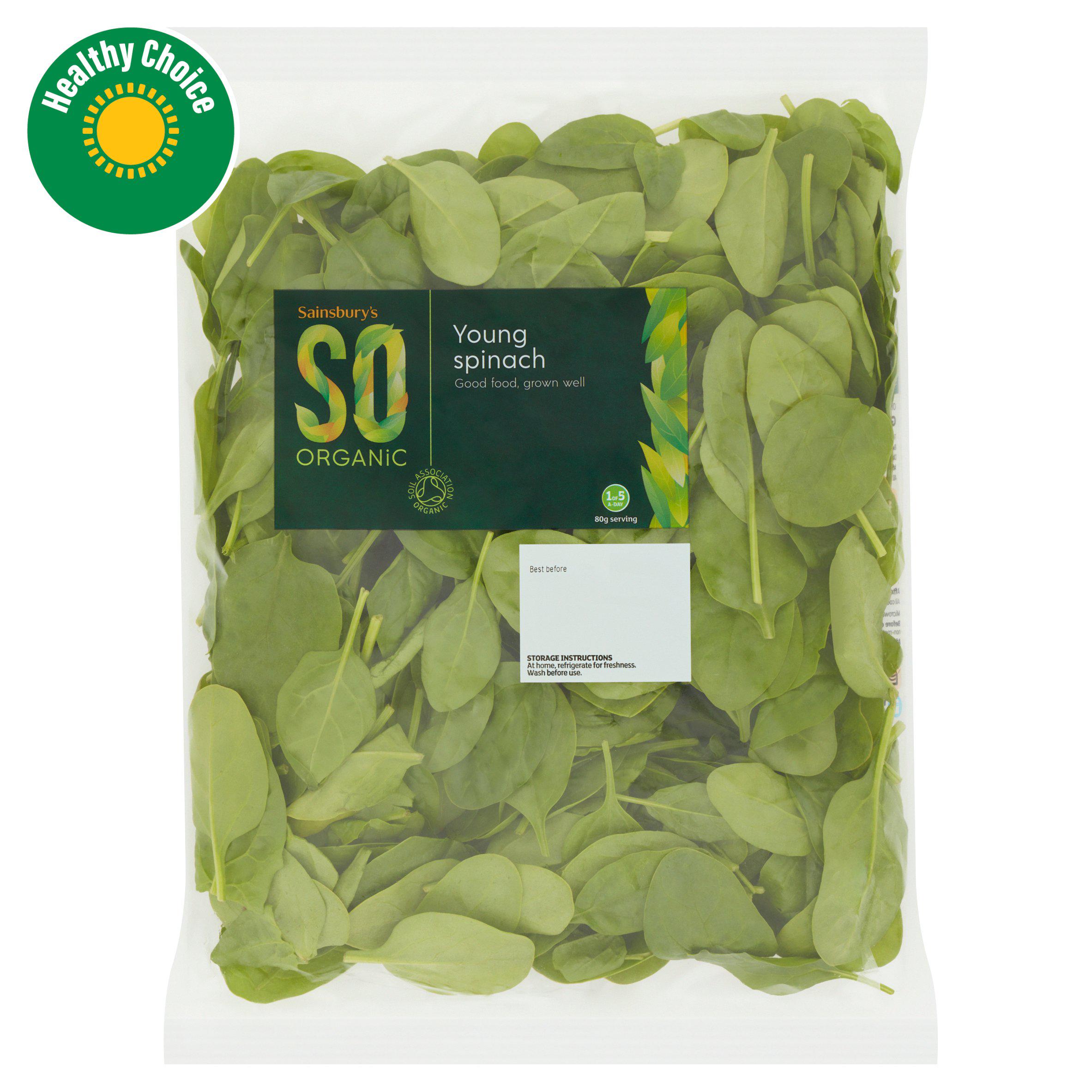 Sainsbury's Young Spinach, SO Organic 200g