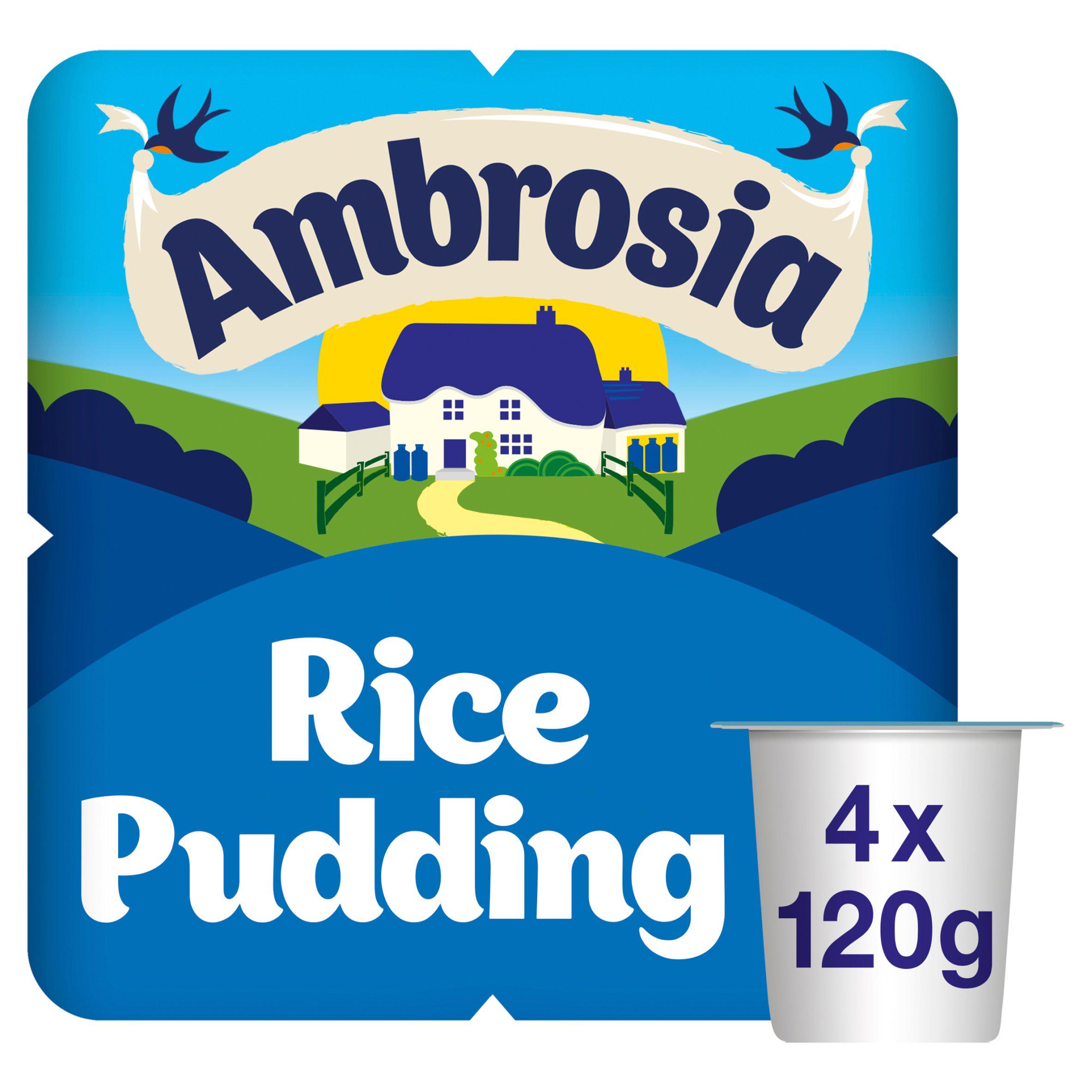 Ambrosia 4 x 120g Rice Pudding Dessert Snack Pots
