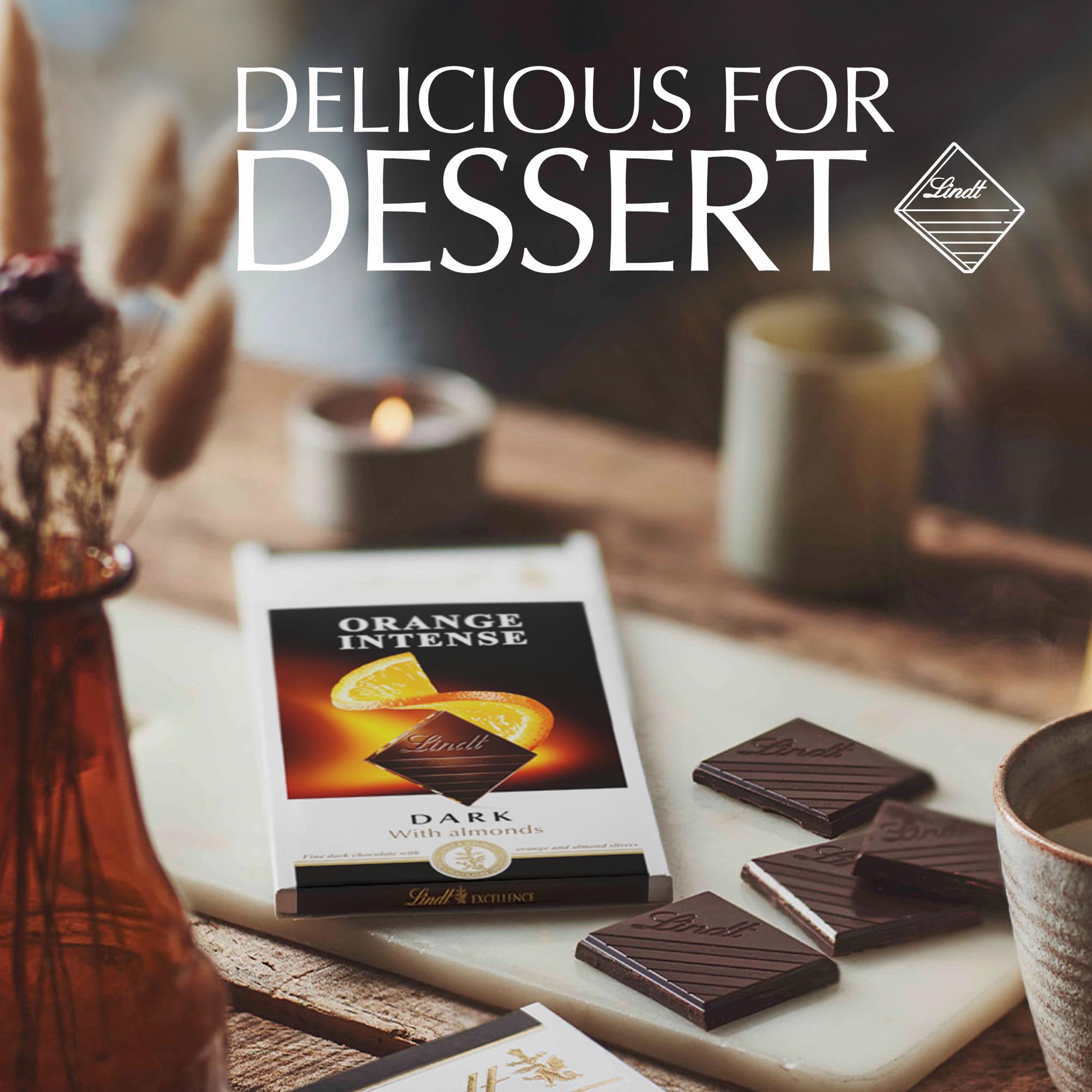 Lindt 100g Excellence Dark Orange Almonds Chocolate Bar thumbnail 3