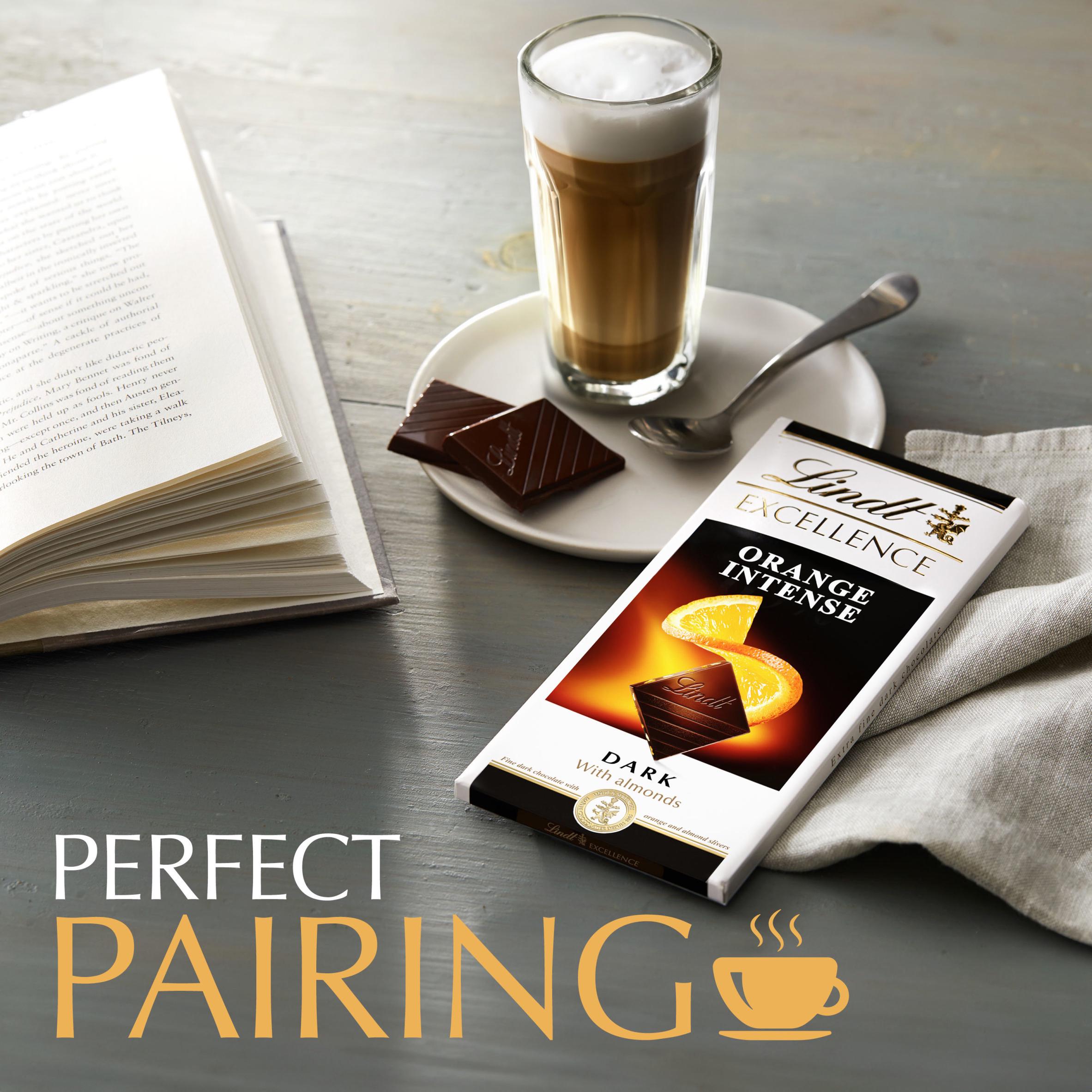 Lindt 100g Excellence Dark Orange Almonds Chocolate Bar thumbnail 4