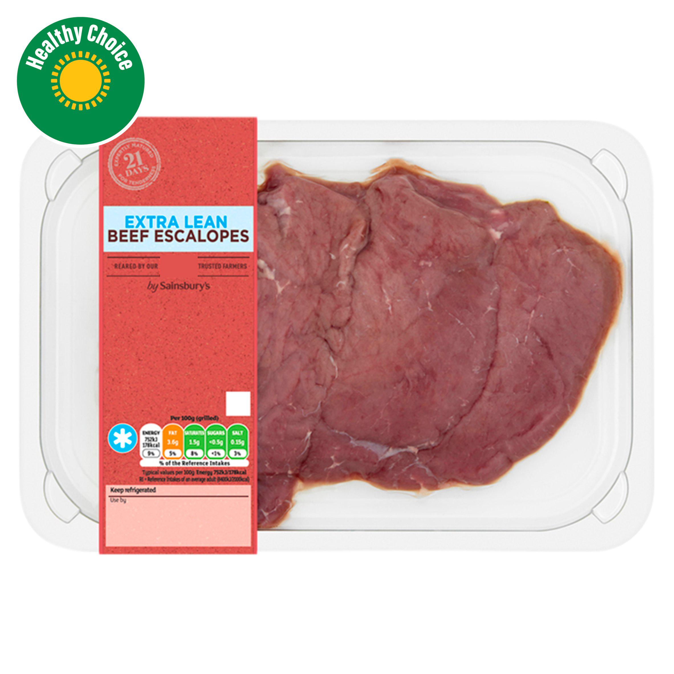 Sainsbury's British or Irish 21 Day Matured Extra Lean Beef Escalope 300g