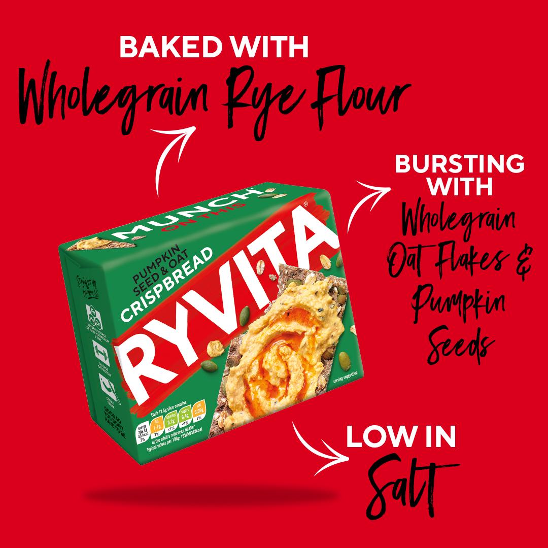 Ryvita Crispbread Pumpkin Seed & Oat Crackers 200g thumbnail 3