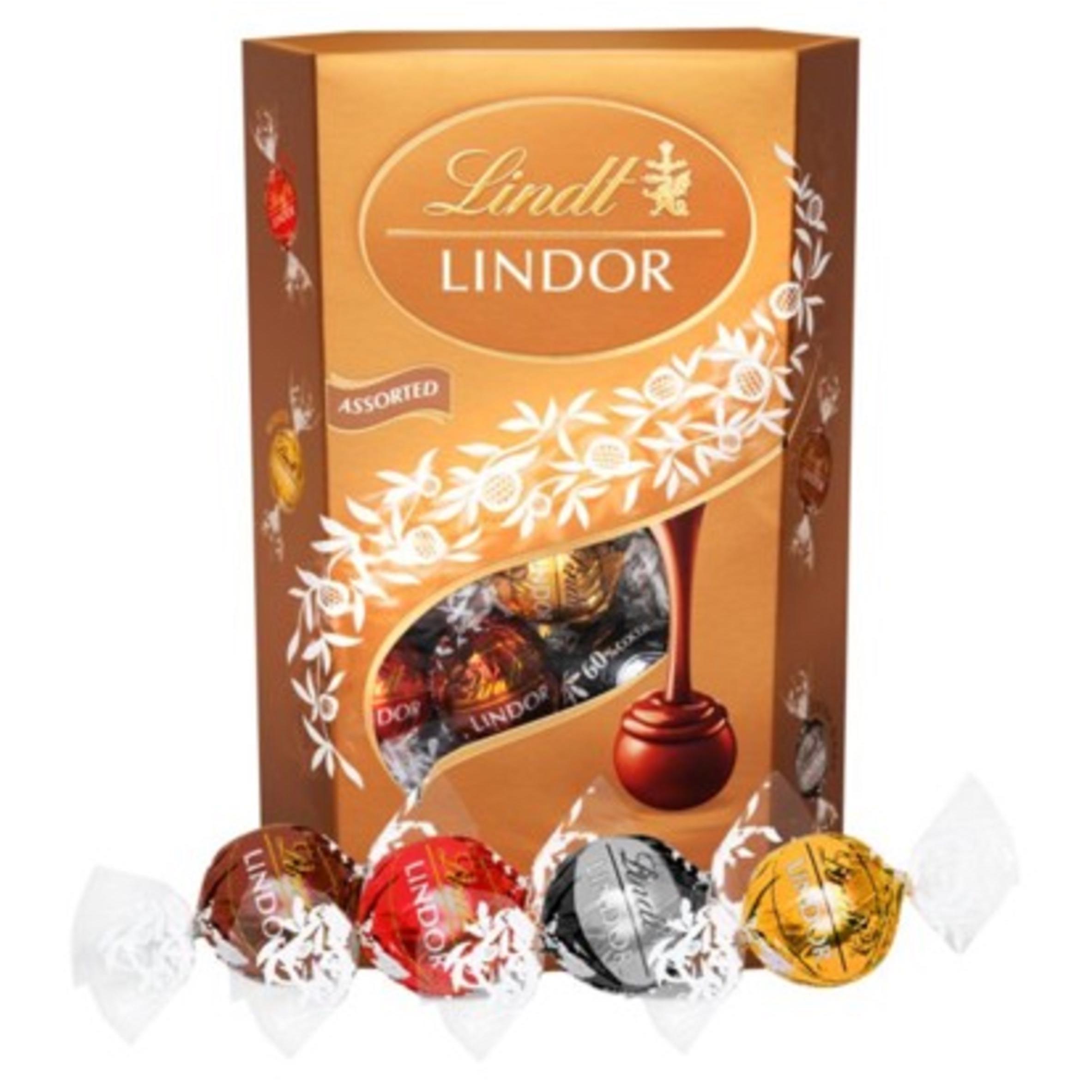 Lindt Lindor Assorted Chocolate Truffles Box 337g thumbnail 2