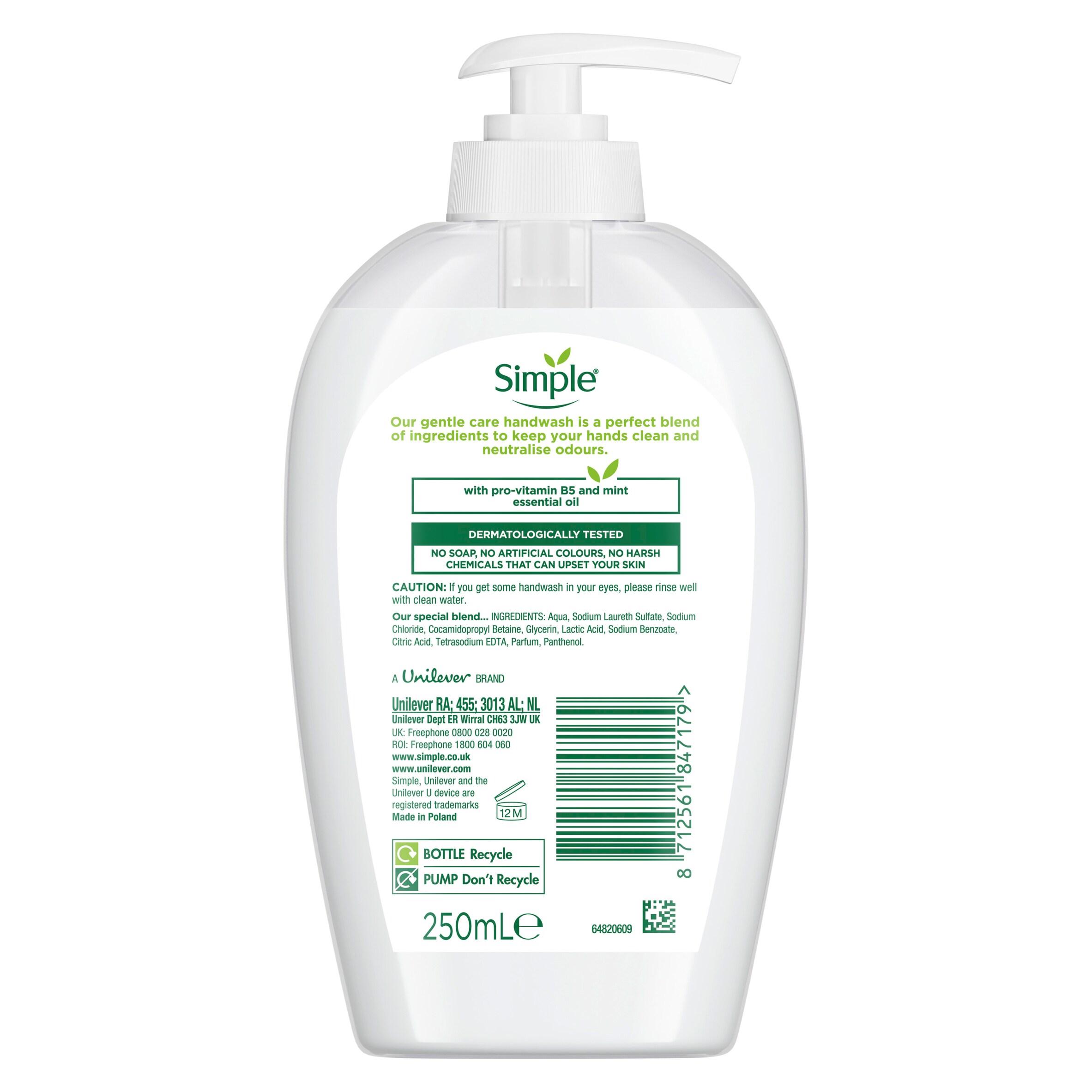 Simple Kind to Skin Gentle Care Antibacterial Handwash 250ml thumbnail 6