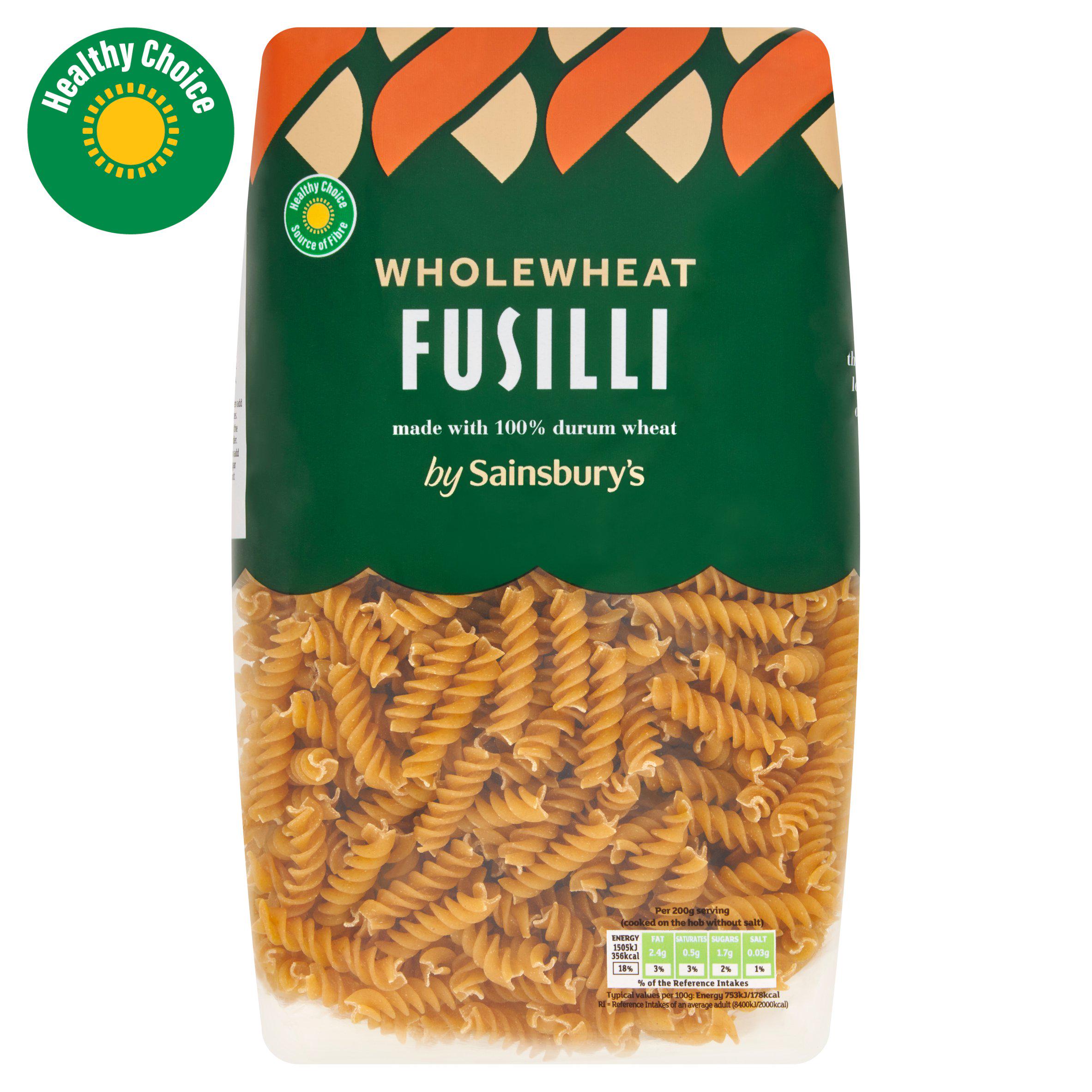 Sainsbury's Wholewheat Fusilli Pasta 1kg