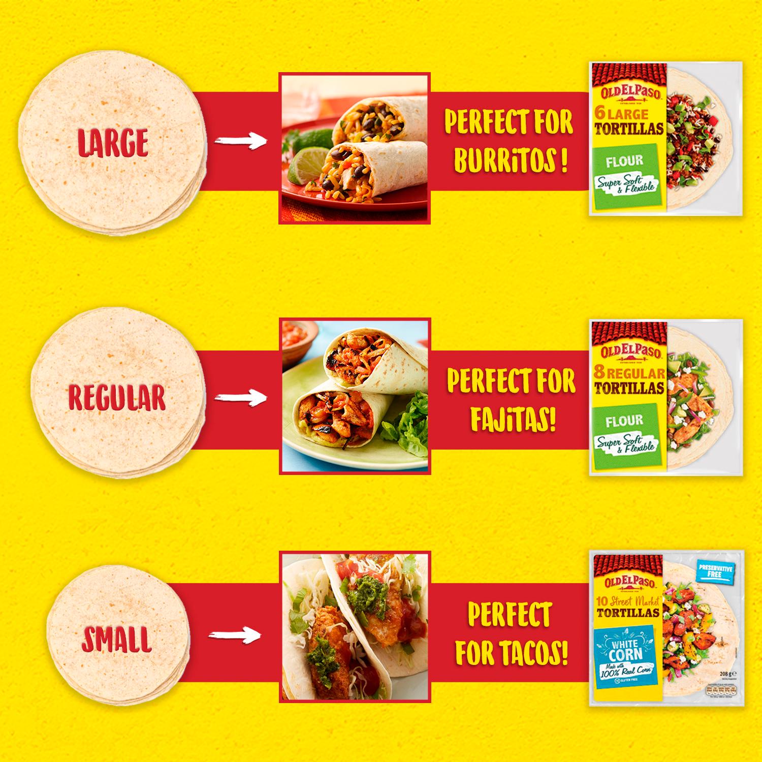 Old El Paso Mexican Large Soft Flour Tortilla Wraps x6 350g thumbnail 4