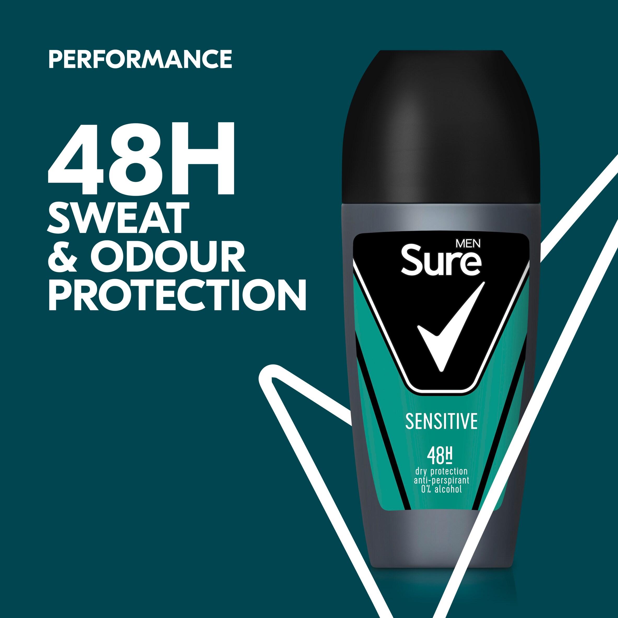 Sure Men 50ml Sensitive 48h Antiperspirant Roll On Deodorant thumbnail 2