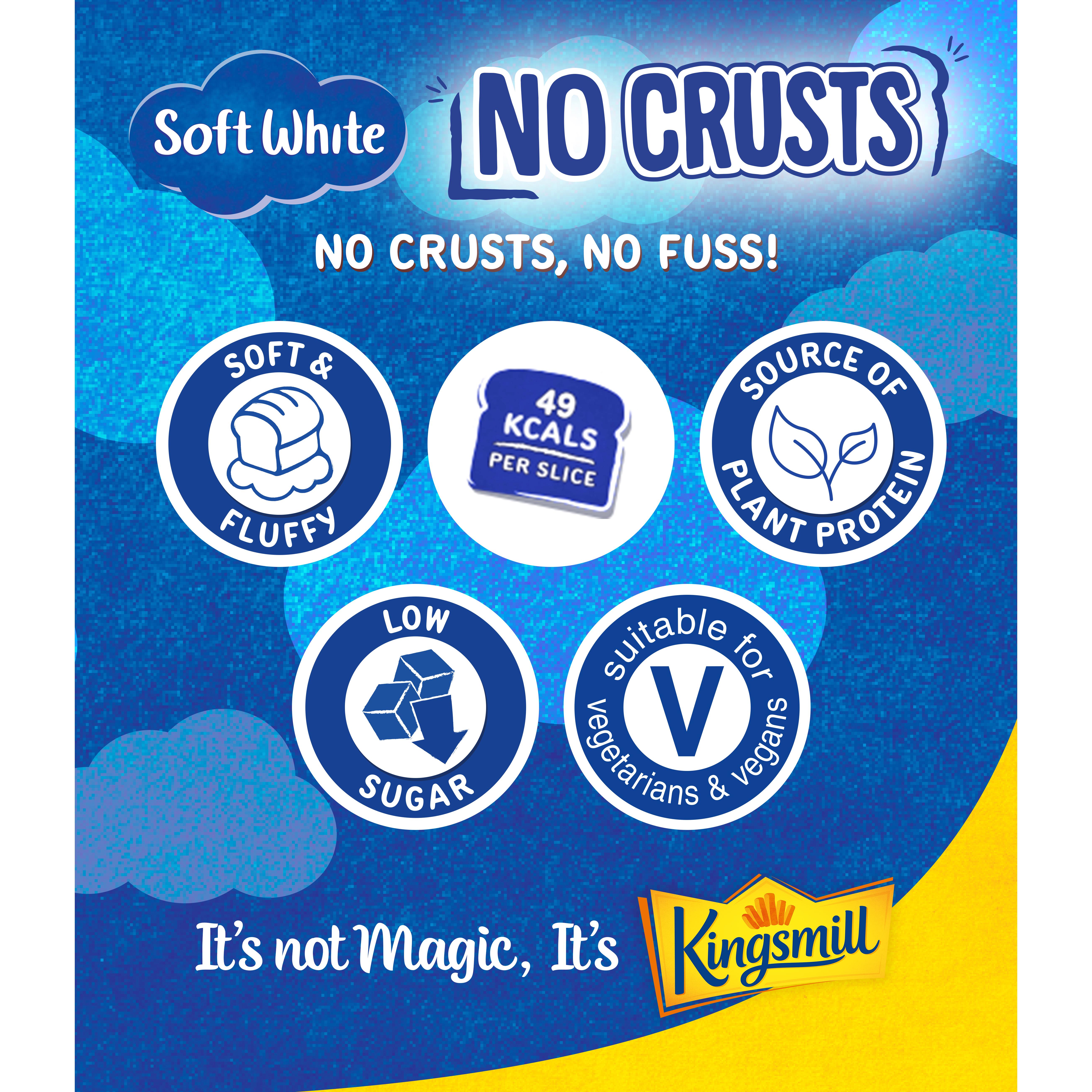 Kingsmill No Crusts Soft Medium Sliced White Bread 400g thumbnail 2