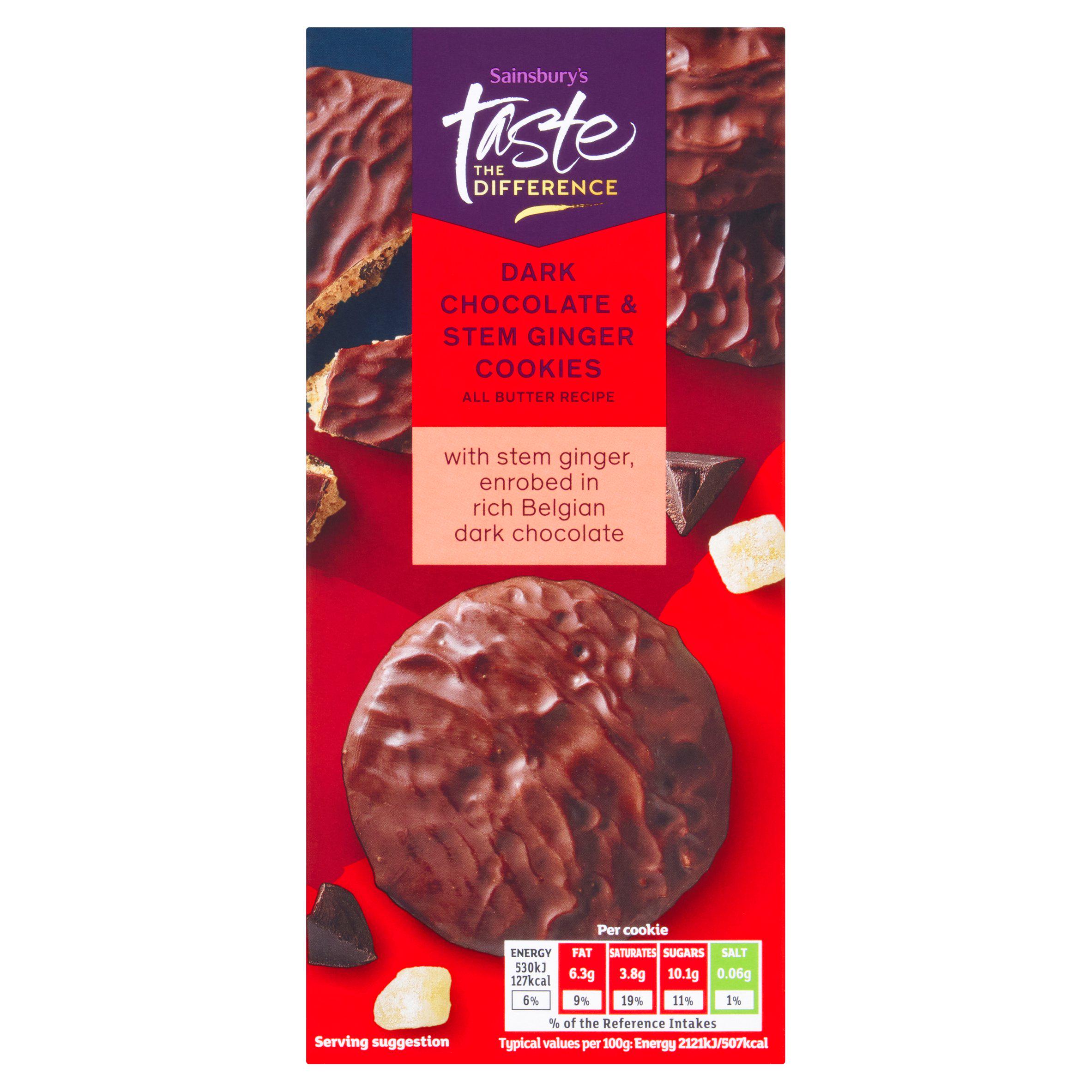 Sainsbury's Dark Chocolate & Ginger Cookies, Taste the Difference 200g
