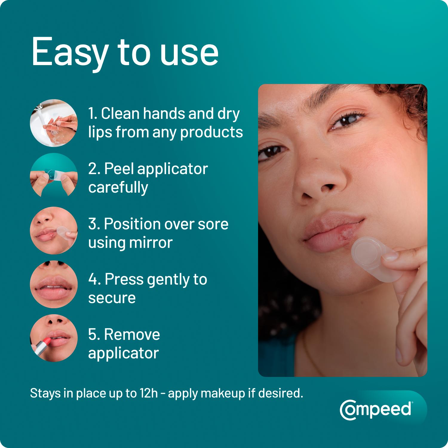 Compeed Cold Sore Invisible Patches, Medium x15 thumbnail 6