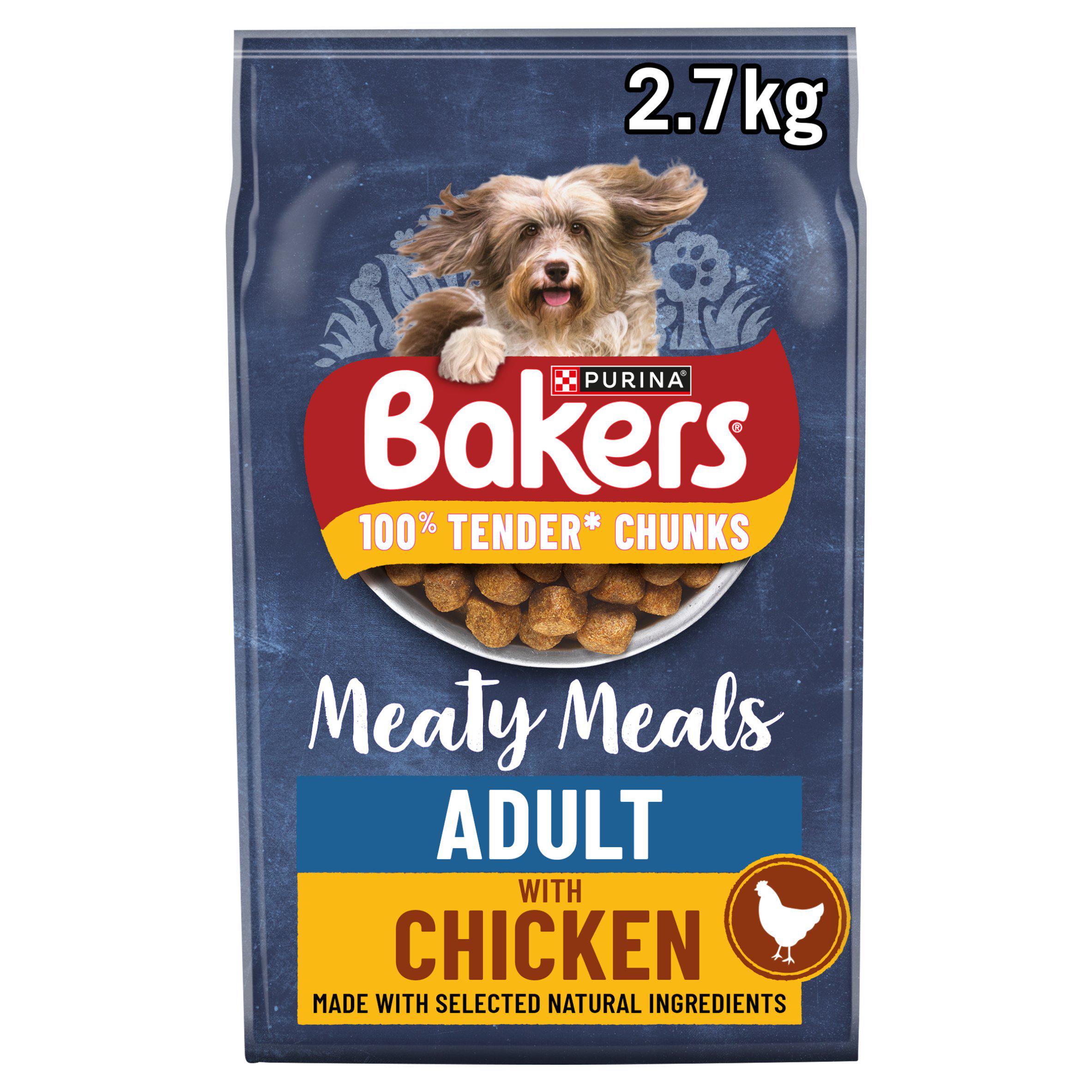 Bakers Meaty Meals Adult Dry Dog Food Chicken 2.7kg